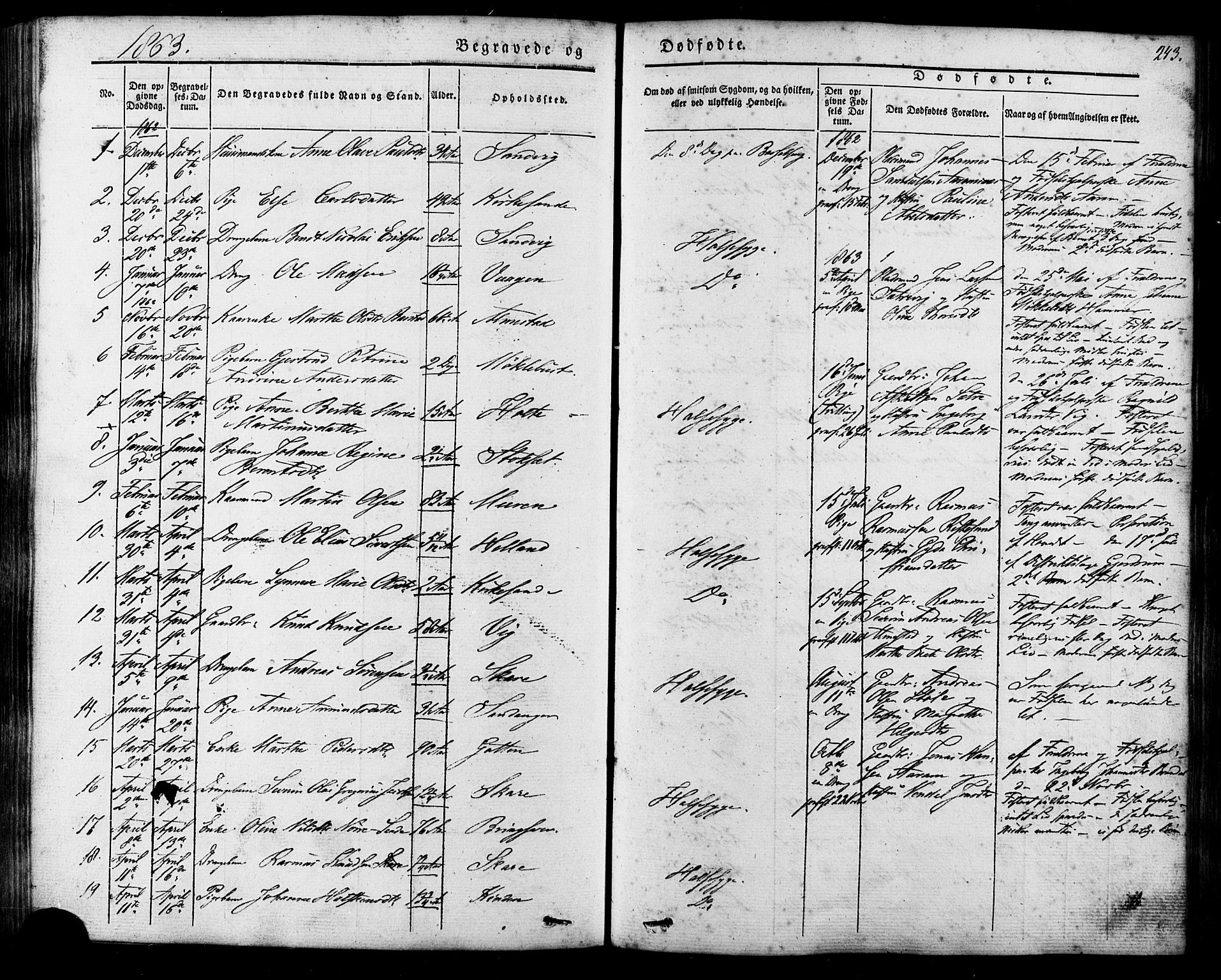 Ministerialprotokoller, klokkerbøker og fødselsregistre - Møre og Romsdal, AV/SAT-A-1454/503/L0034: Parish register (official) no. 503A02, 1841-1884, p. 243