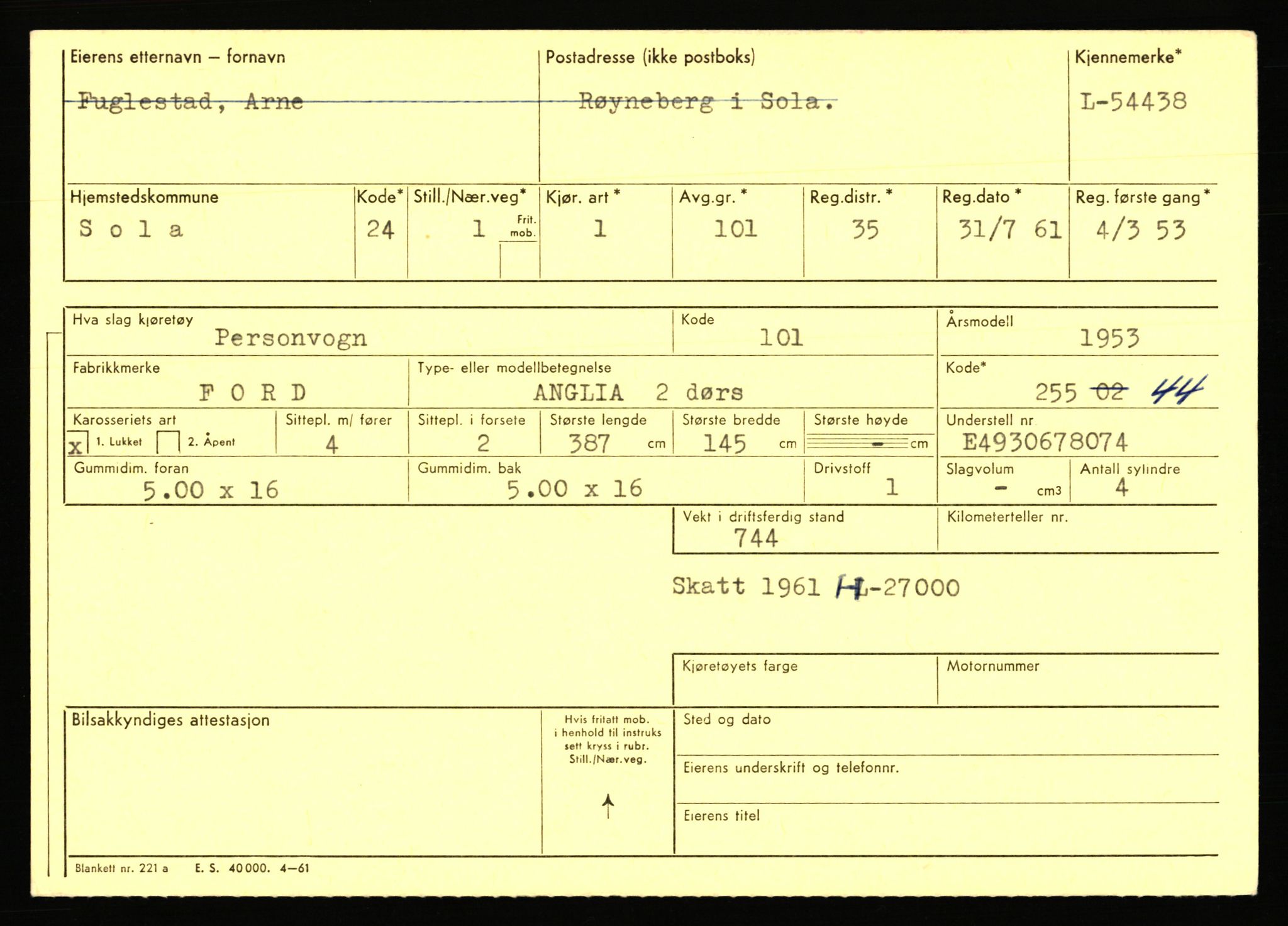 Stavanger trafikkstasjon, AV/SAST-A-101942/0/F/L0054: L-54200 - L-55699, 1930-1971, p. 497