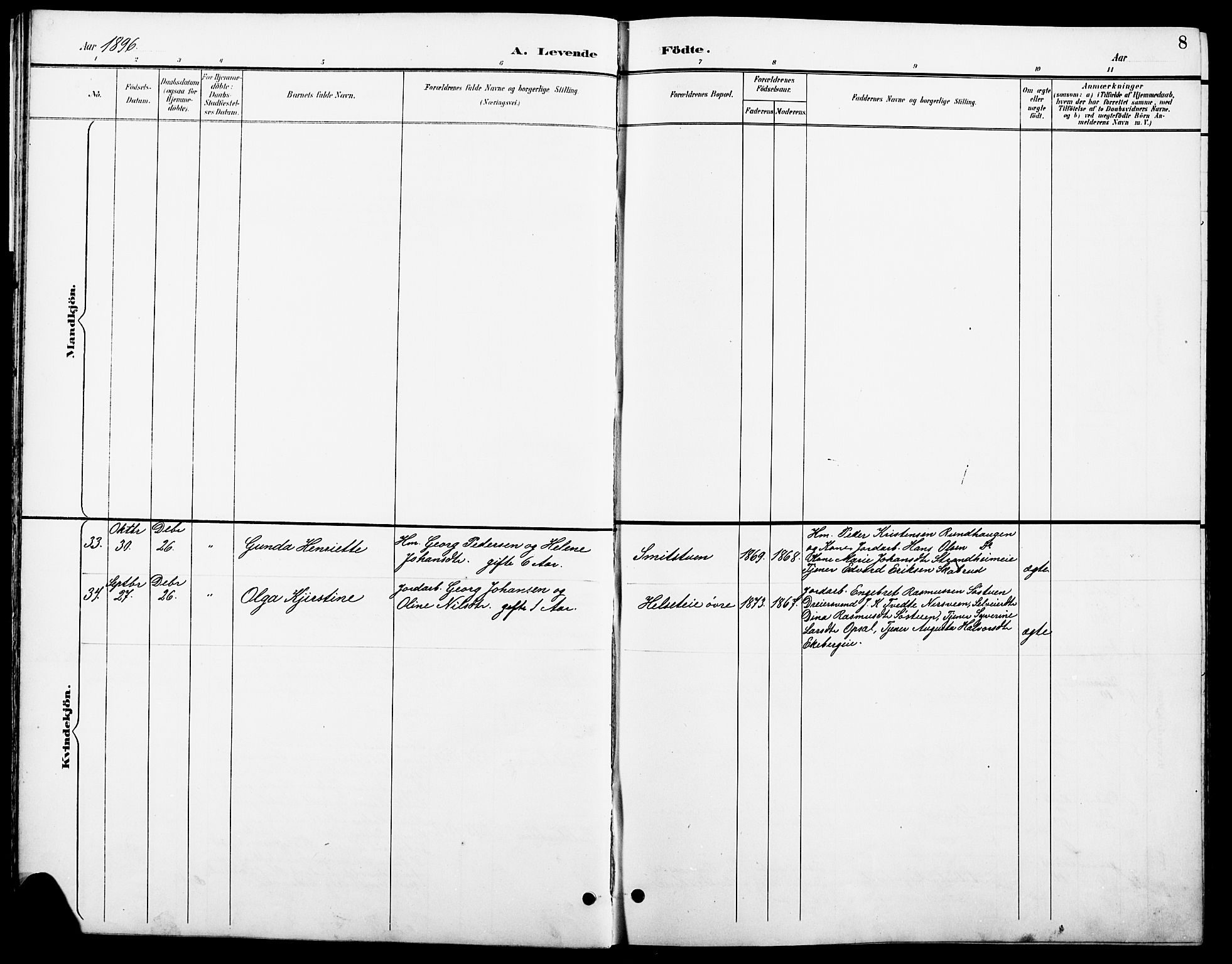 Stange prestekontor, AV/SAH-PREST-002/L/L0011: Parish register (copy) no. 11, 1895-1917, p. 8