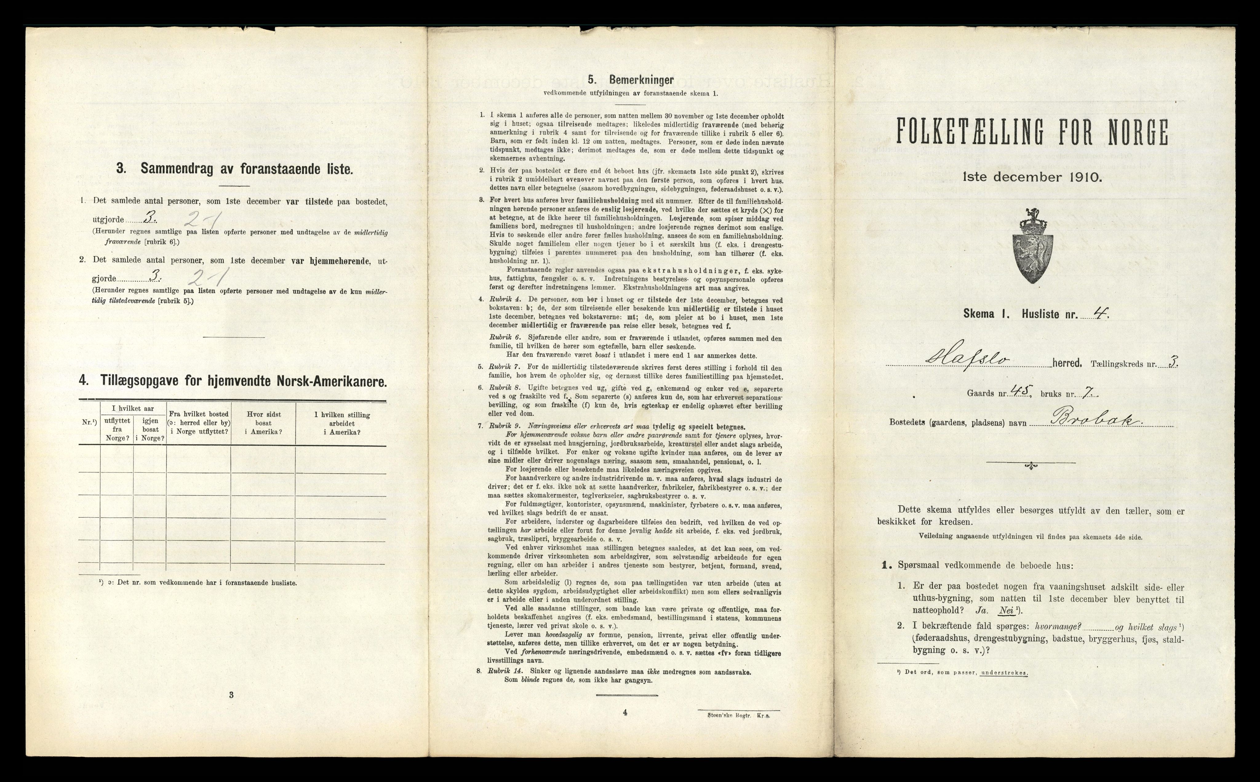 RA, 1910 census for Hafslo, 1910, p. 213