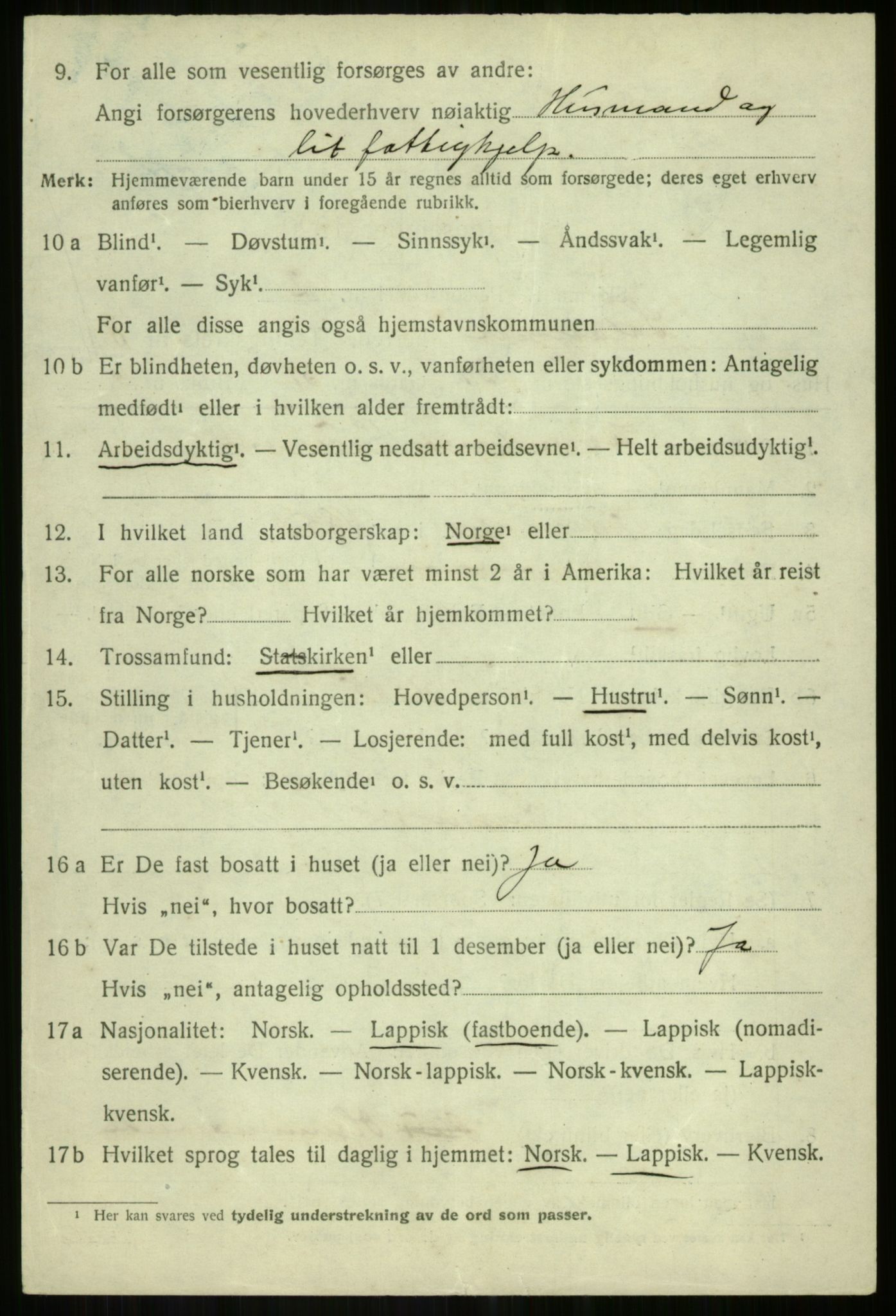 SATØ, 1920 census for Salangen, 1920, p. 5621