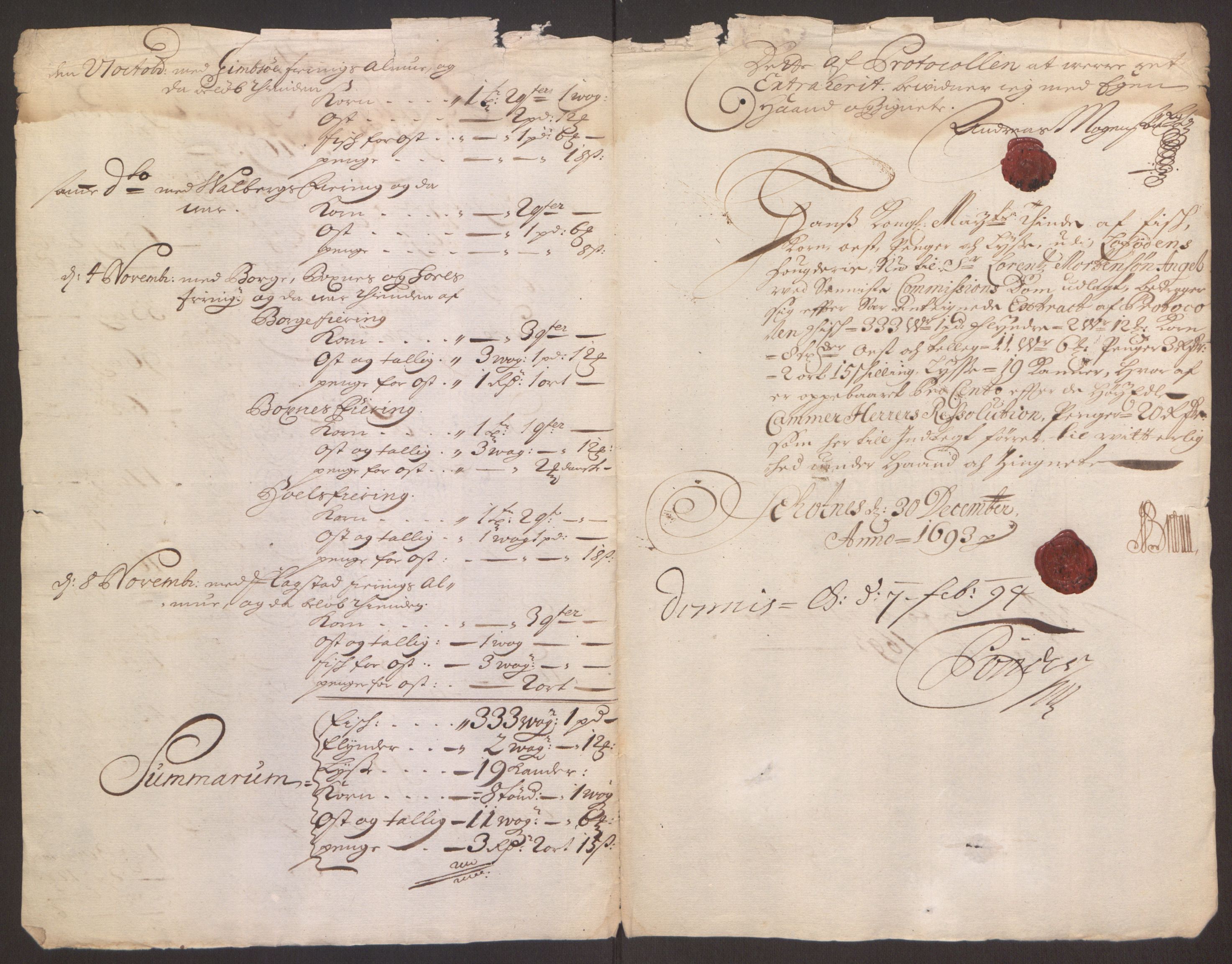 Rentekammeret inntil 1814, Reviderte regnskaper, Fogderegnskap, AV/RA-EA-4092/R67/L4675: Fogderegnskap Vesterålen, Andenes og Lofoten, 1691-1693, p. 285