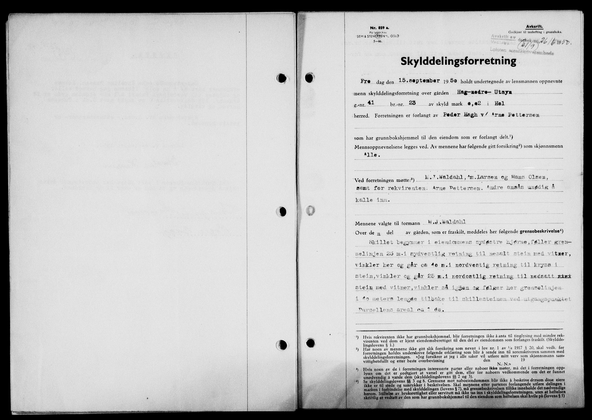Lofoten sorenskriveri, SAT/A-0017/1/2/2C/L0024a: Mortgage book no. 24a, 1950-1950, Diary no: : 2616/1950
