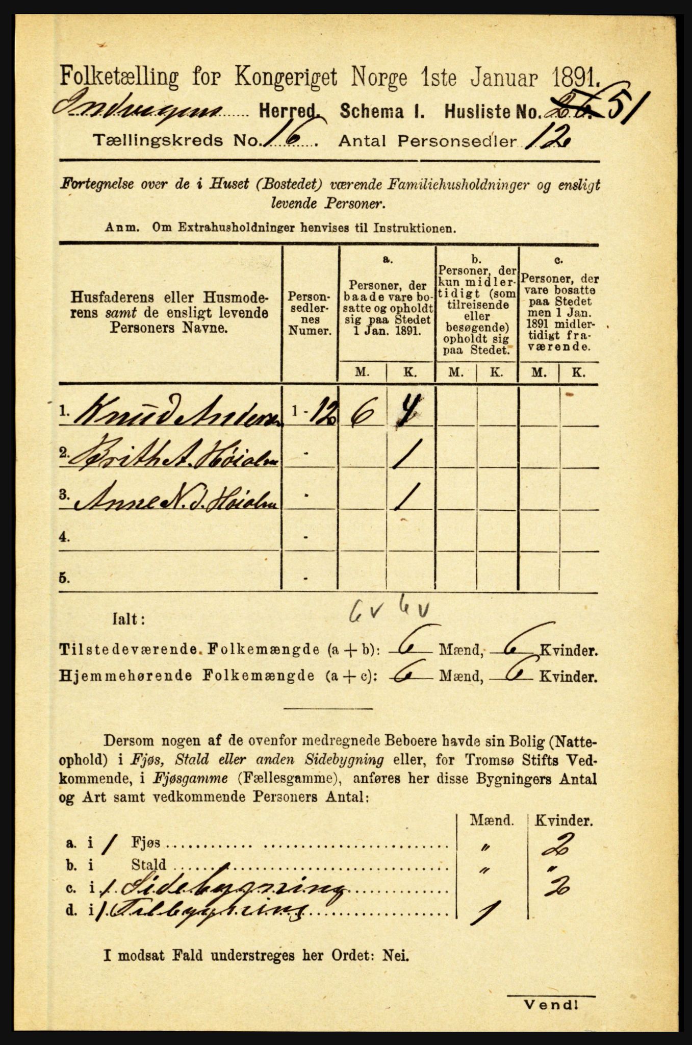 RA, 1891 census for 1447 Innvik, 1891, p. 3427