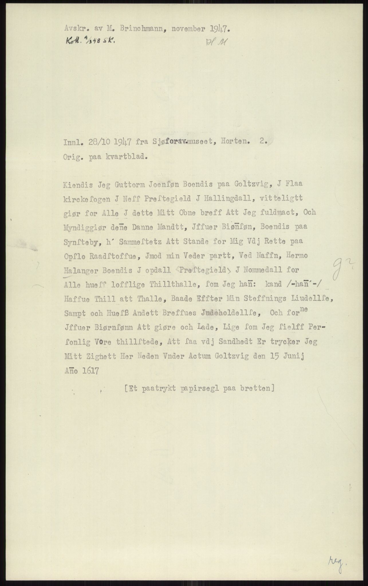 Samlinger til kildeutgivelse, Diplomavskriftsamlingen, RA/EA-4053/H/Ha, p. 1988