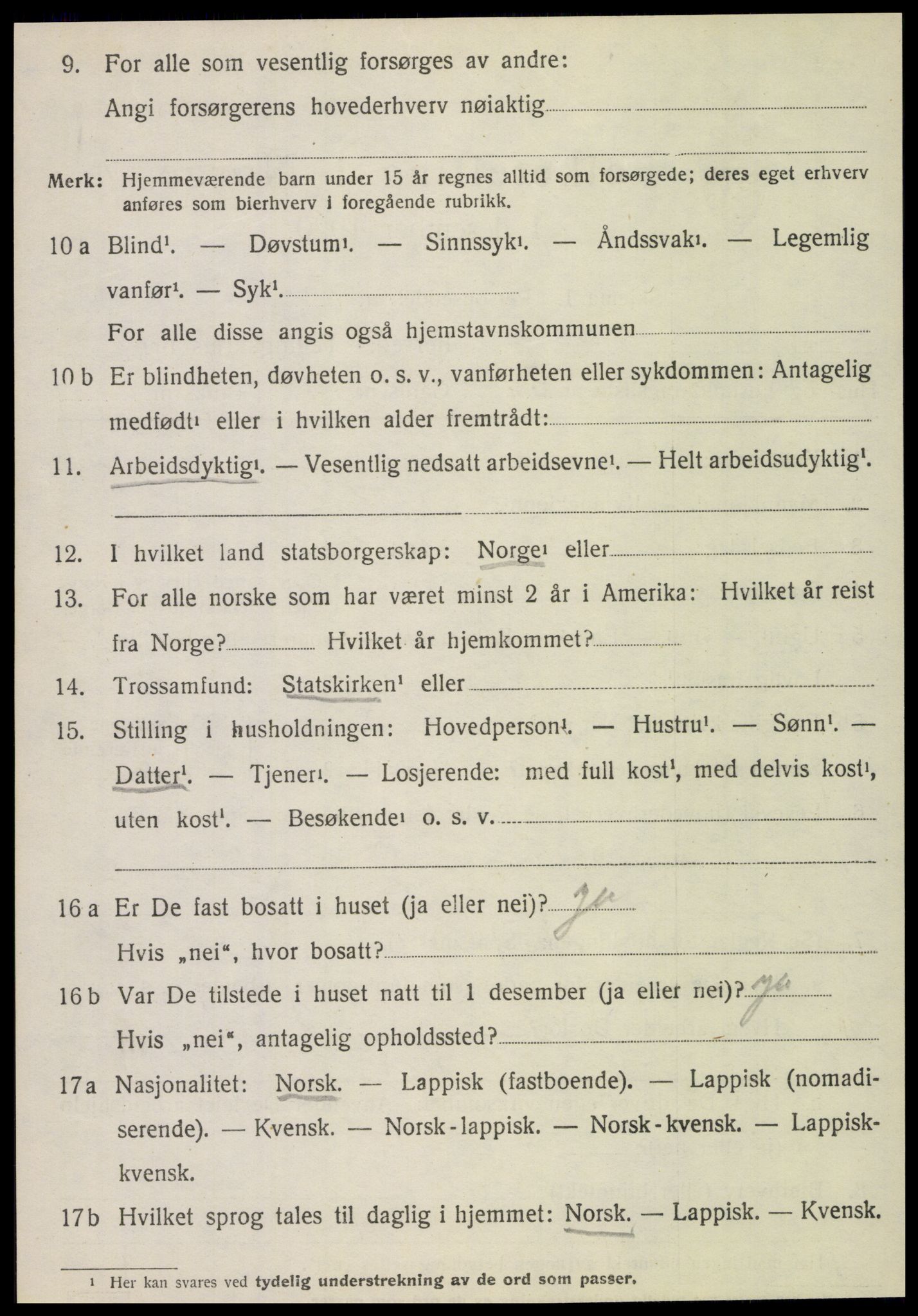 SAT, 1920 census for Vefsn, 1920, p. 10622