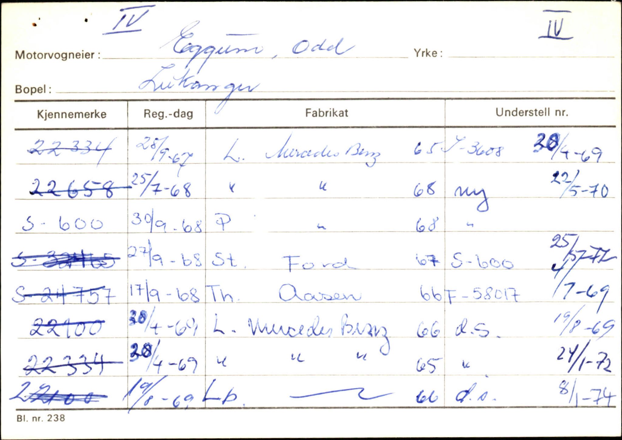 Statens vegvesen, Sogn og Fjordane vegkontor, AV/SAB-A-5301/4/F/L0126: Eigarregister Fjaler M-Å. Leikanger A-Å, 1945-1975, p. 1035