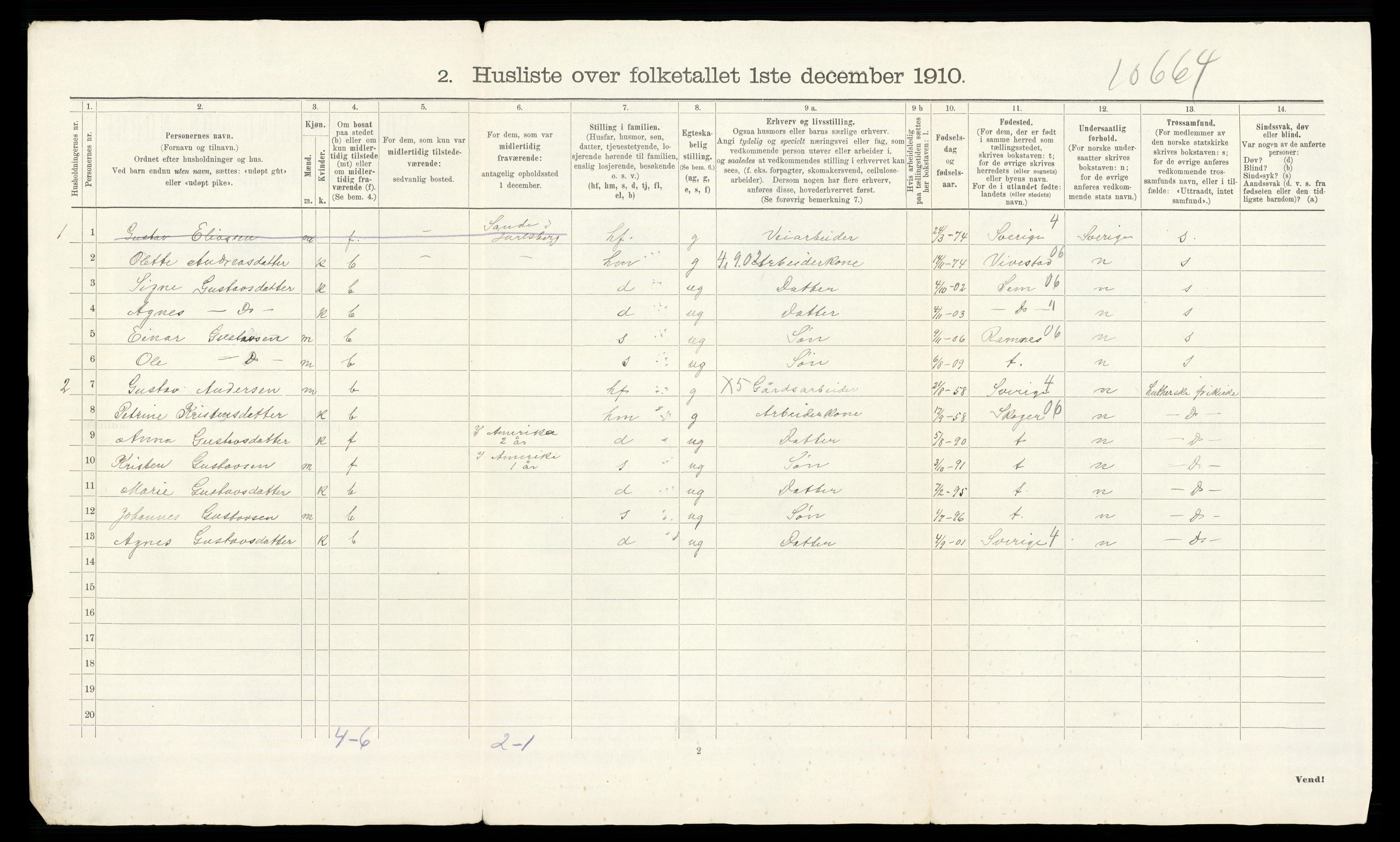 RA, 1910 census for Strømm, 1910, p. 23