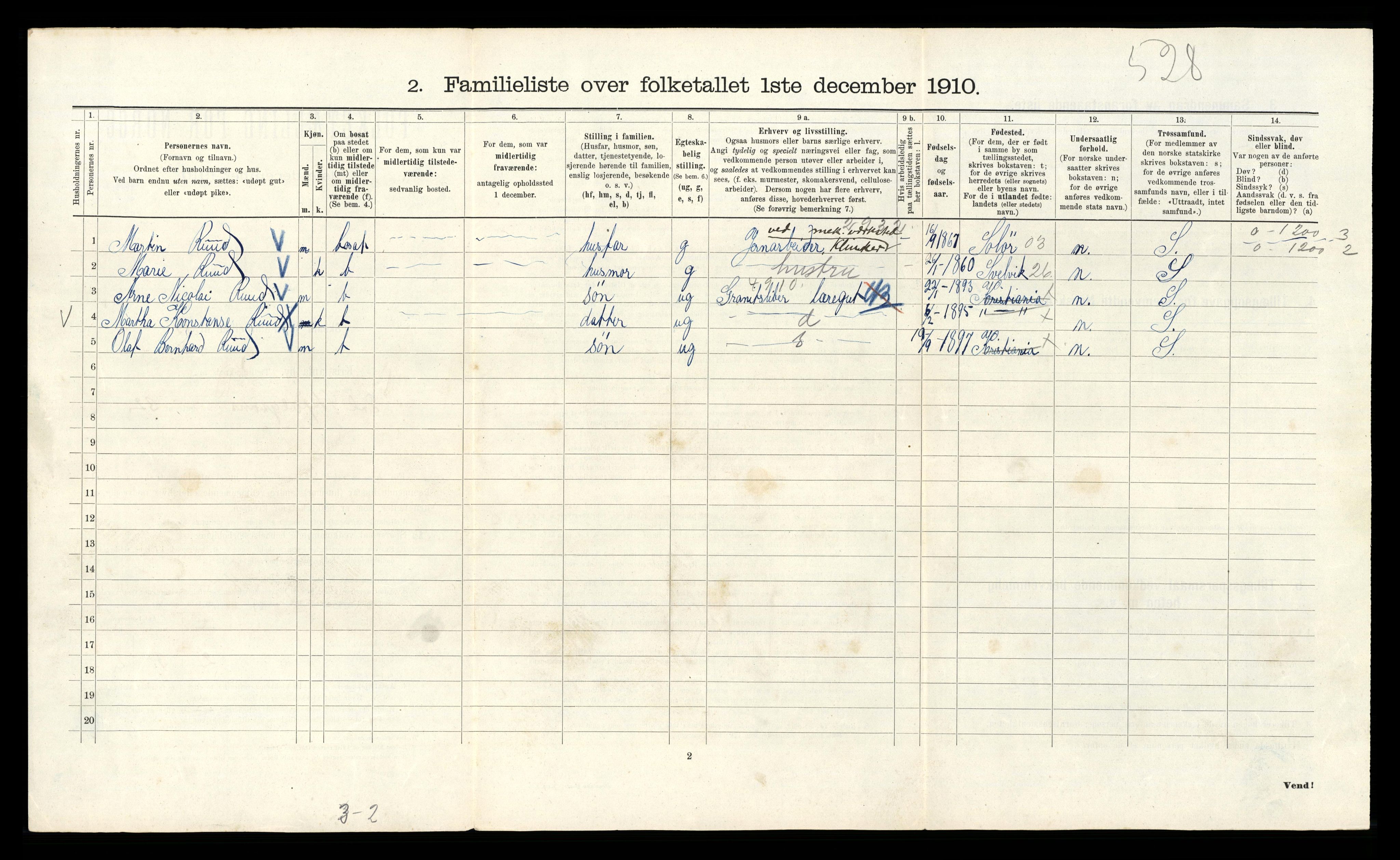 RA, 1910 census for Kristiania, 1910, p. 22382
