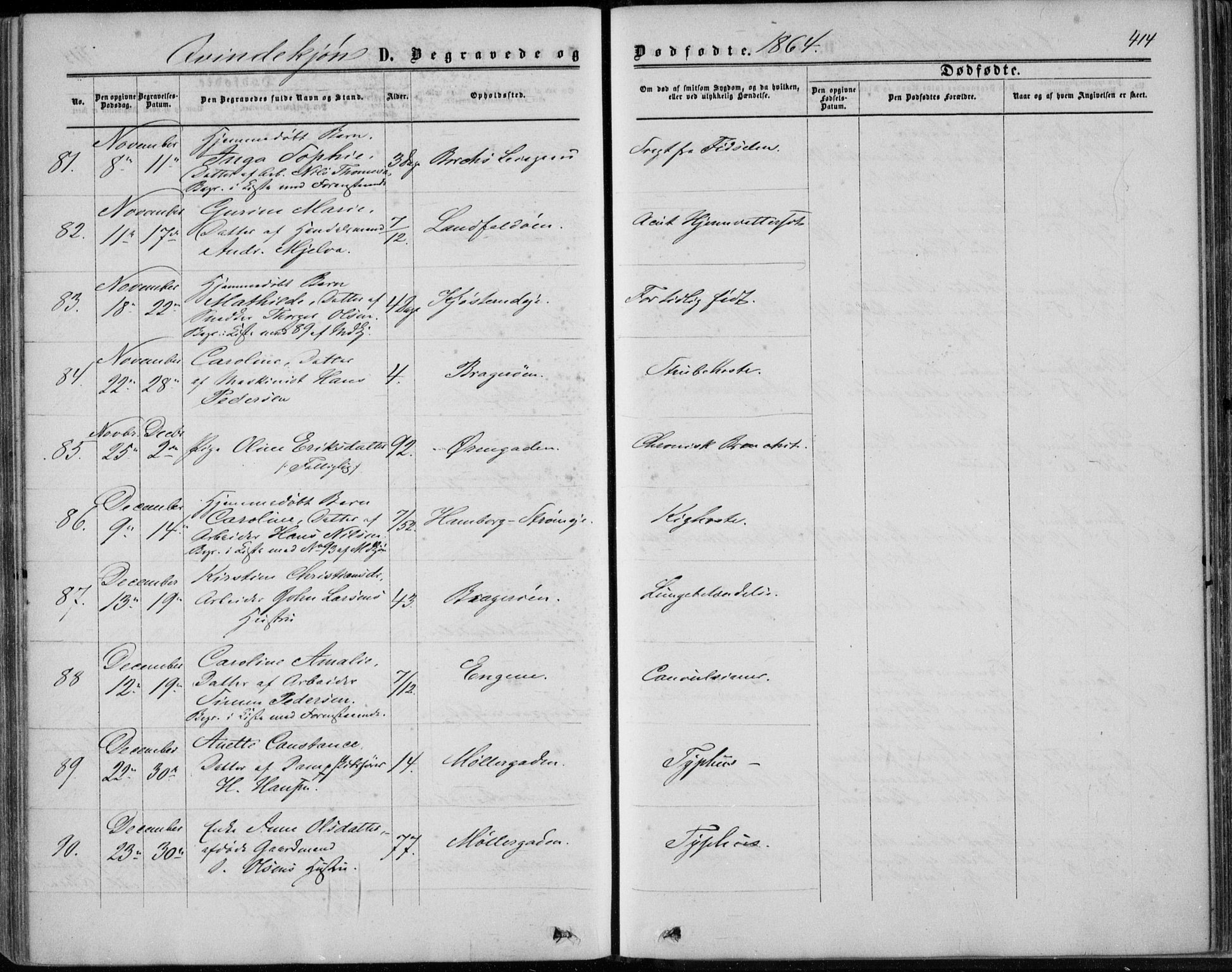 Bragernes kirkebøker, SAKO/A-6/F/Fb/L0003: Parish register (official) no. II 3, 1860-1868, p. 414