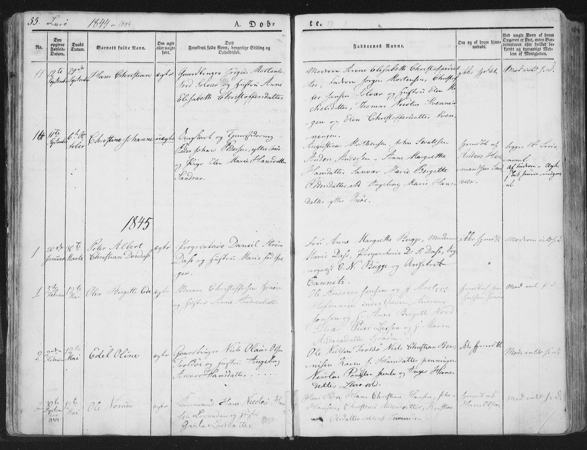 Ministerialprotokoller, klokkerbøker og fødselsregistre - Nordland, AV/SAT-A-1459/839/L0565: Parish register (official) no. 839A02, 1825-1862, p. 55