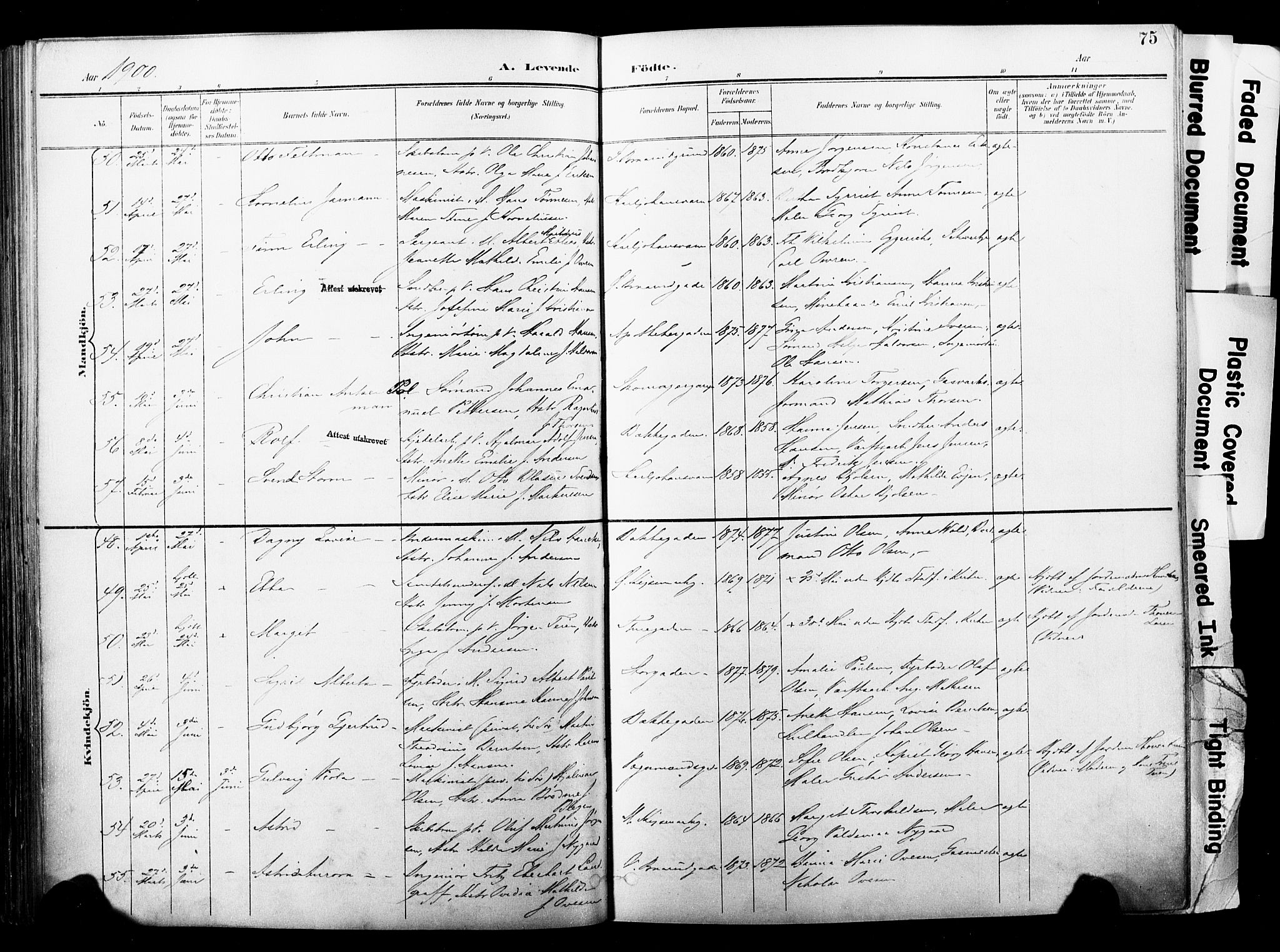 Horten kirkebøker, AV/SAKO-A-348/F/Fa/L0005: Parish register (official) no. 5, 1896-1904, p. 75