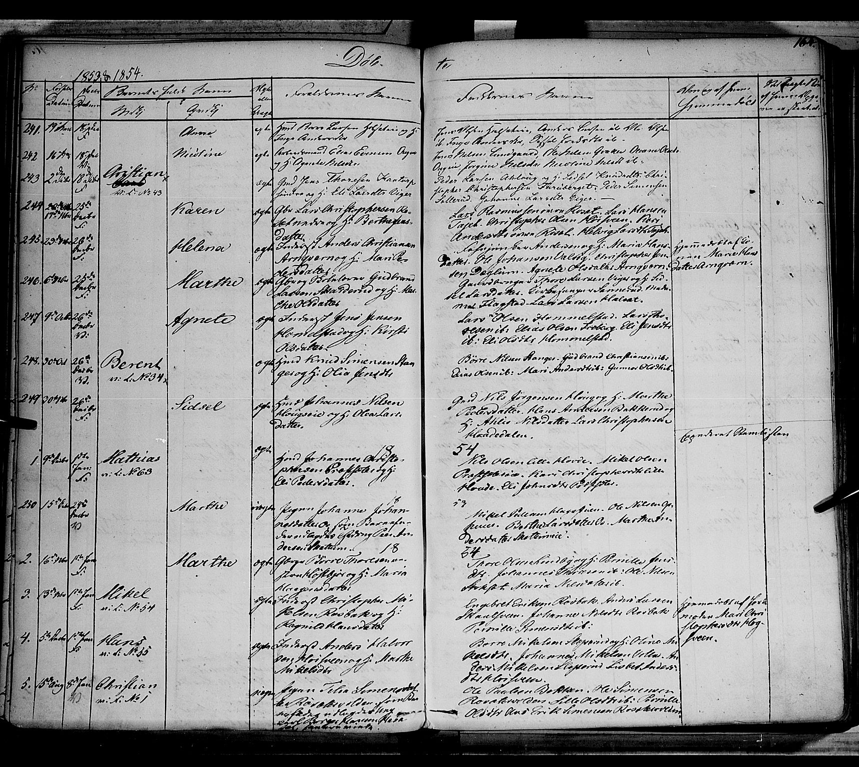 Vang prestekontor, Hedmark, SAH/PREST-008/H/Ha/Haa/L0010: Parish register (official) no. 10, 1841-1855, p. 164