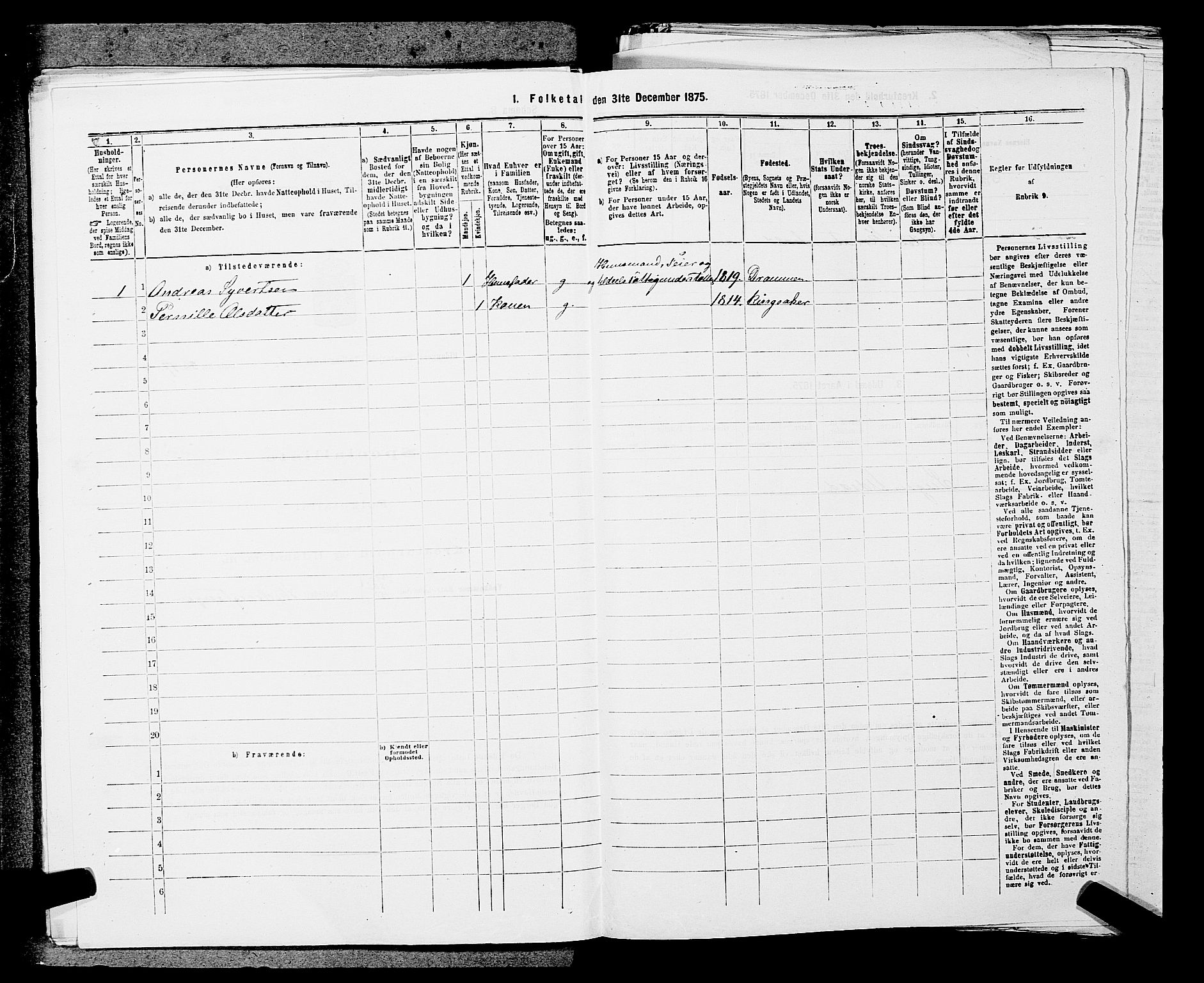 SAKO, 1875 census for 0813P Eidanger, 1875, p. 259