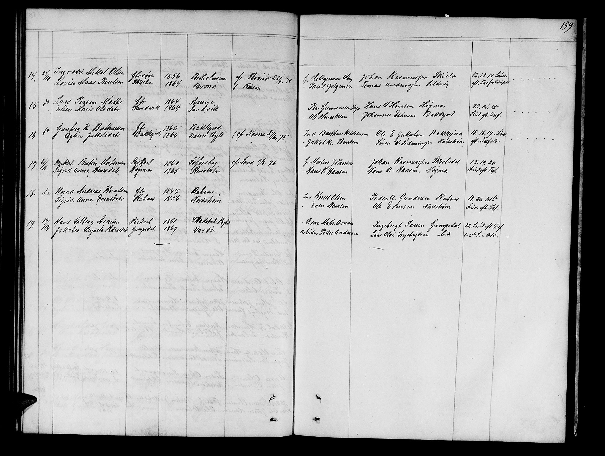 Tranøy sokneprestkontor, SATØ/S-1313/I/Ia/Iab/L0021klokker: Parish register (copy) no. 21, 1861-1886, p. 159