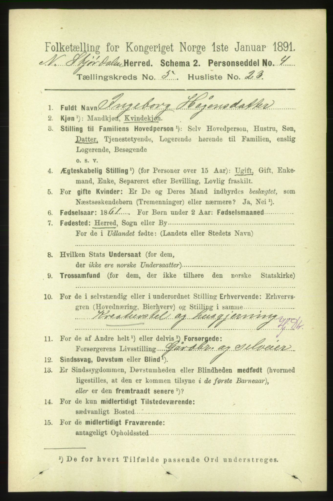 RA, 1891 census for 1714 Nedre Stjørdal, 1891, p. 2152