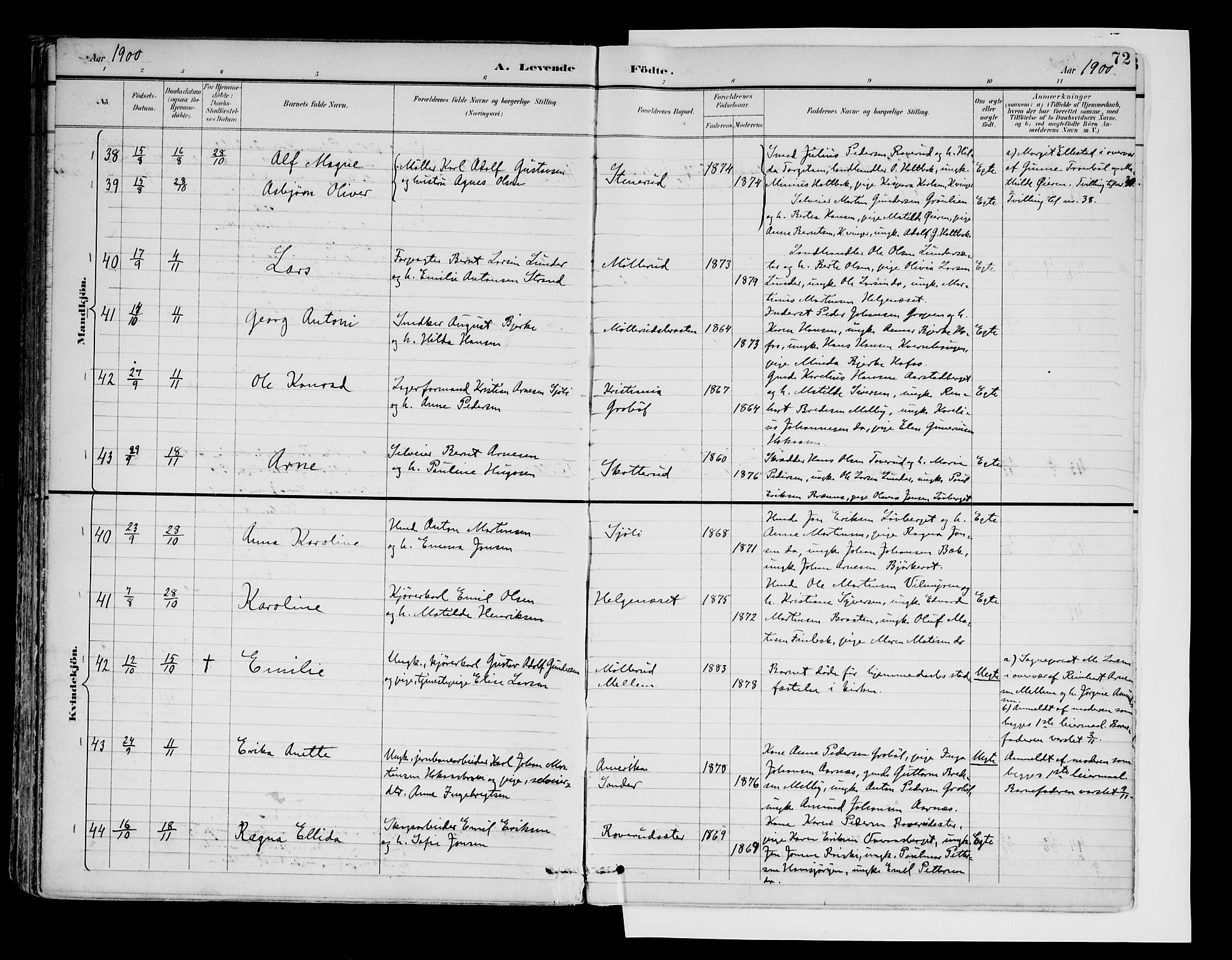 Brandval prestekontor, AV/SAH-PREST-034/H/Ha/Haa/L0003: Parish register (official) no. 3, 1894-1909, p. 72
