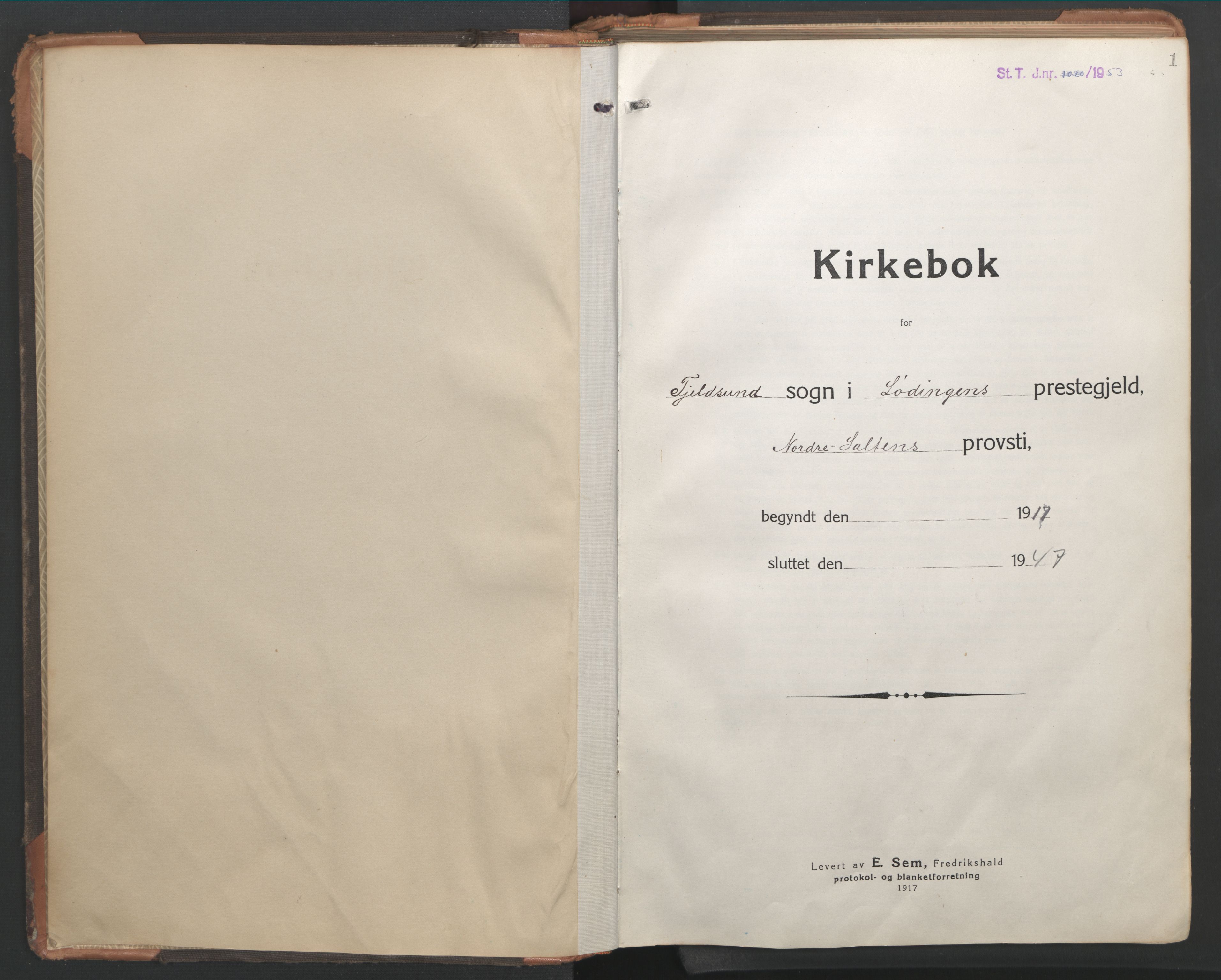 Ministerialprotokoller, klokkerbøker og fødselsregistre - Nordland, AV/SAT-A-1459/865/L0933: Parish register (copy) no. 865C05, 1917-1947, p. 1