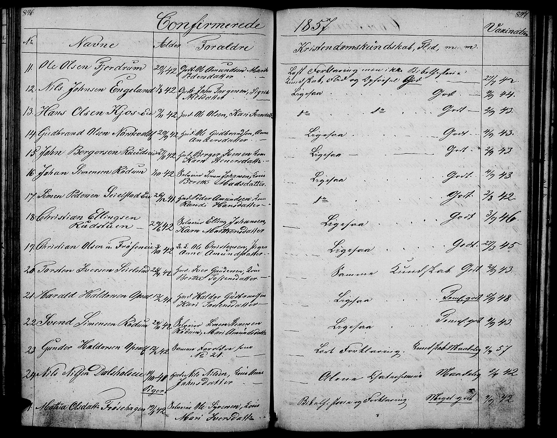 Gausdal prestekontor, SAH/PREST-090/H/Ha/Hab/L0004: Parish register (copy) no. 4, 1835-1870, p. 846-847