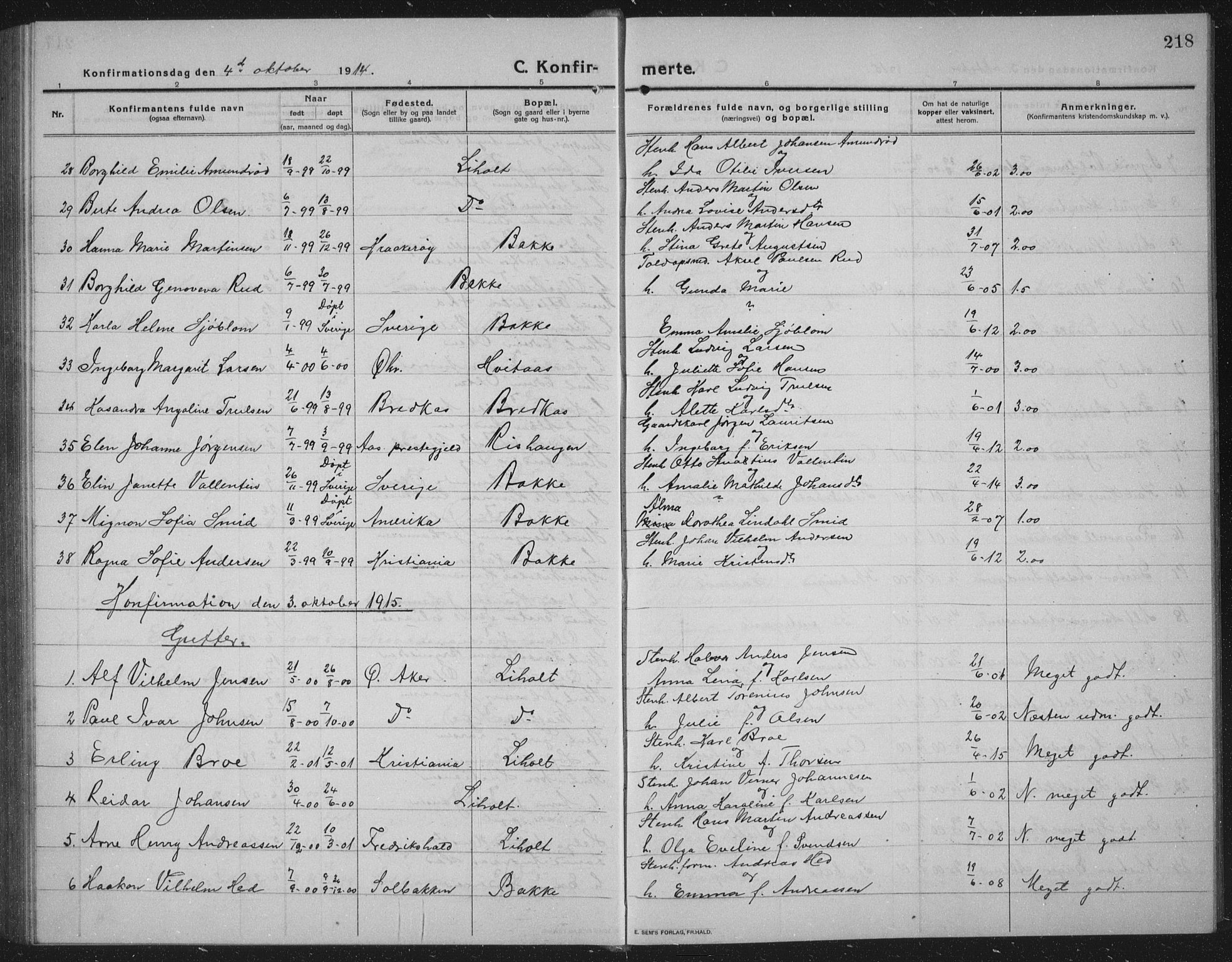 Idd prestekontor Kirkebøker, SAO/A-10911/G/Gb/L0003: Parish register (copy) no. II 3, 1914-1940, p. 218
