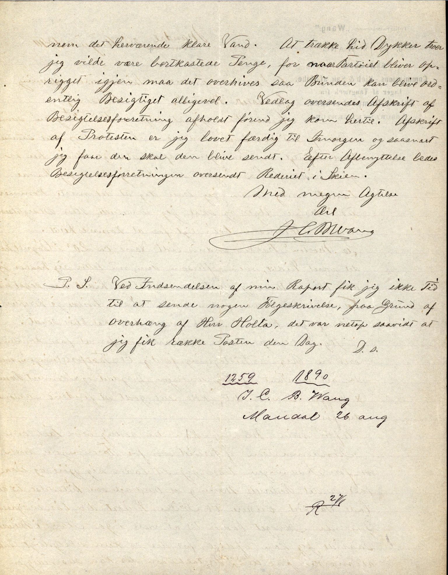 Pa 63 - Østlandske skibsassuranceforening, VEMU/A-1079/G/Ga/L0026/0002: Havaridokumenter / Dovre, Dictator, Ella, Elizabeth Morton, 1890, p. 270