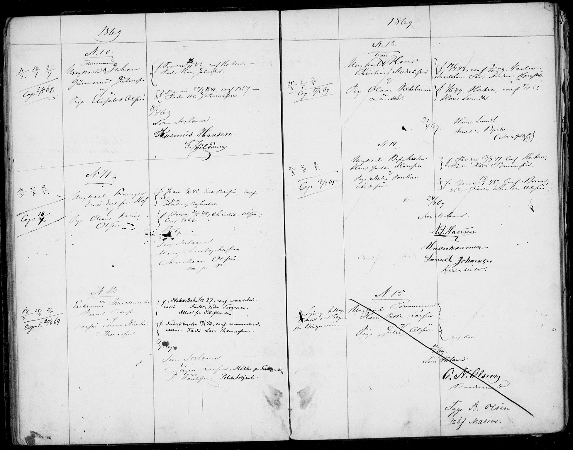 Horten kirkebøker, AV/SAKO-A-348/H/Ha/L0001: Banns register no. 1, 1855-1881