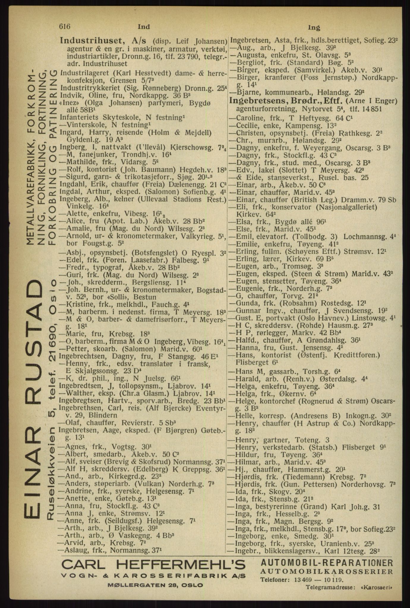 Kristiania/Oslo adressebok, PUBL/-, 1933, p. 616