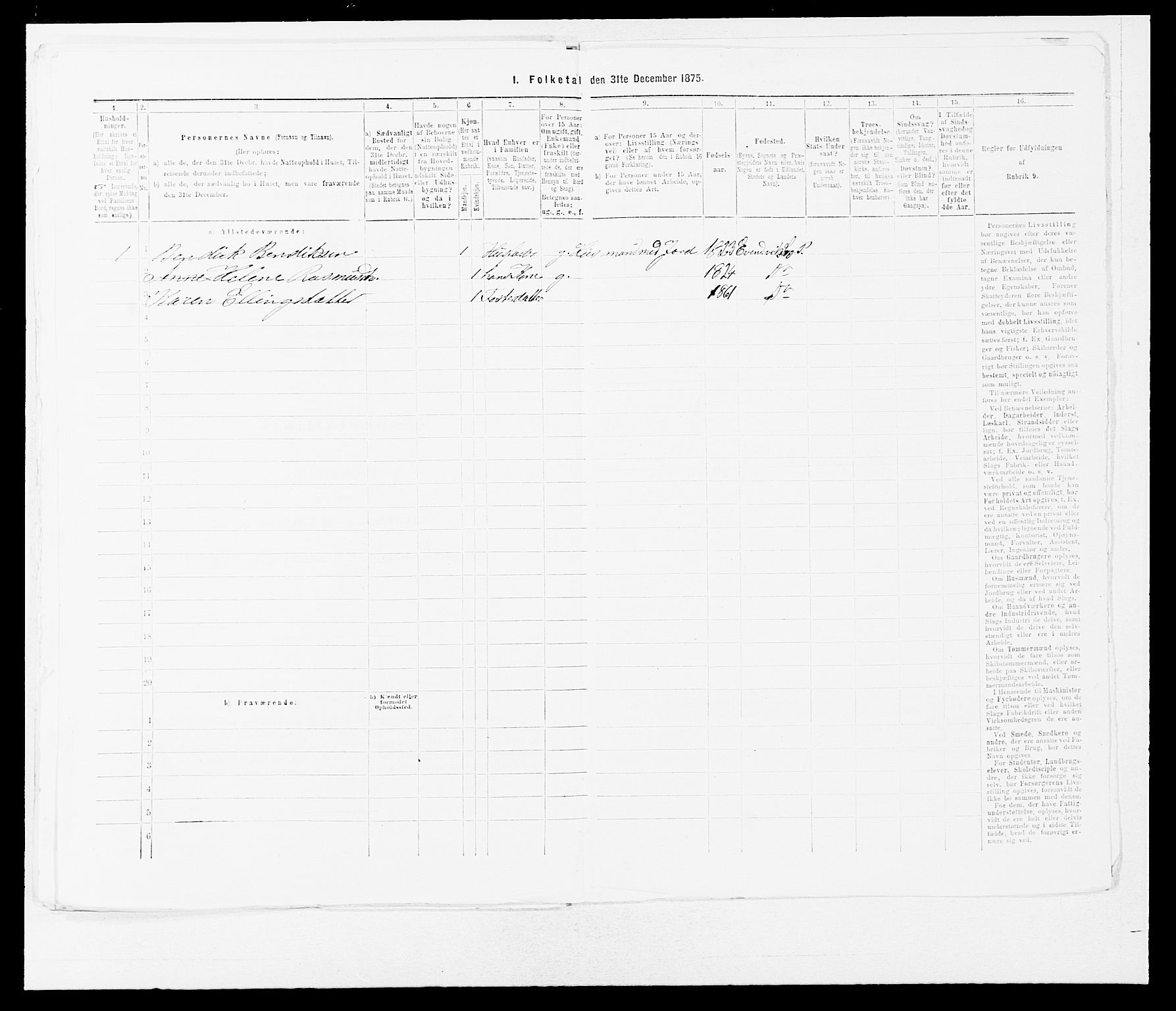 SAB, 1875 census for 1411P Eivindvik, 1875, p. 699