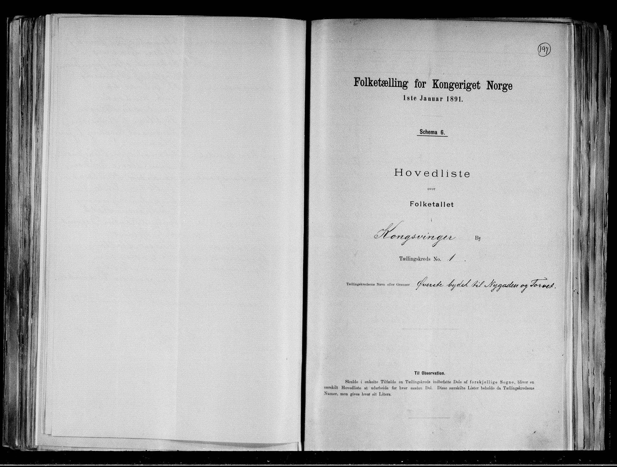 RA, 1891 census for 0402 Kongsvinger, 1891, p. 8