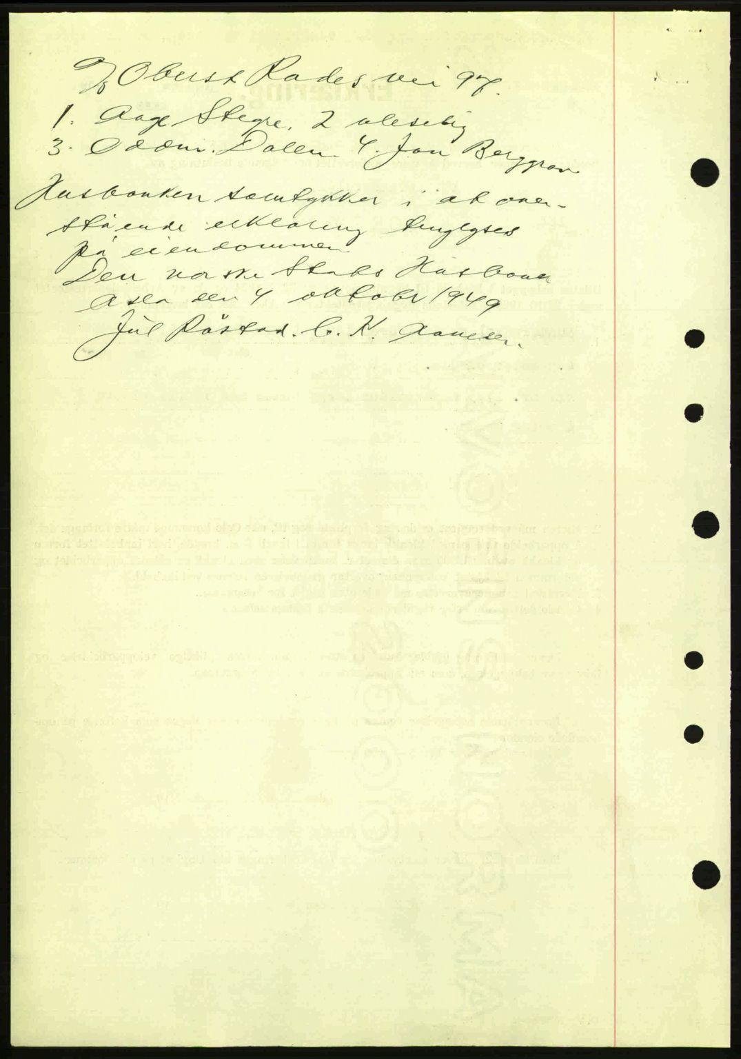 Oslo byskriverembete, AV/SAO-A-10227/G/Gb/Gbd/Gbda/L0017: Mortgage book no. A215, 1949-1950, Diary no: : 14722/1949