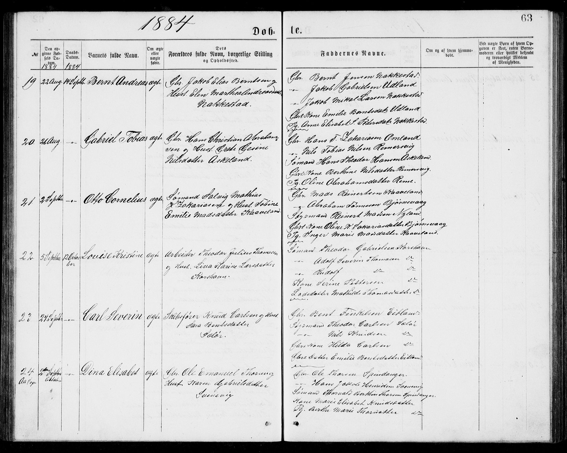 Lyngdal sokneprestkontor, AV/SAK-1111-0029/F/Fb/Fba/L0002: Parish register (copy) no. B 2, 1876-1886, p. 63