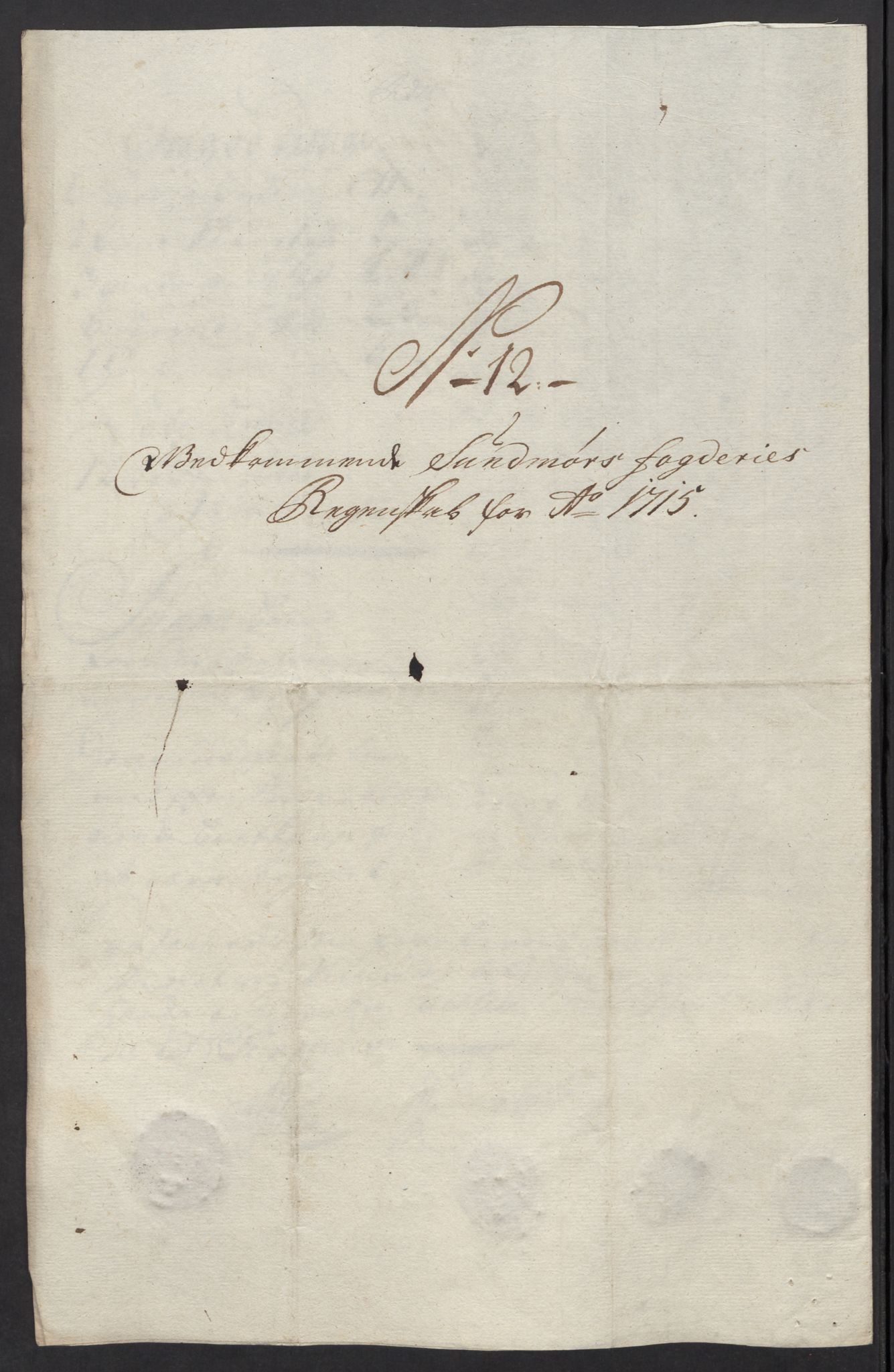 Rentekammeret inntil 1814, Reviderte regnskaper, Fogderegnskap, AV/RA-EA-4092/R54/L3567: Fogderegnskap Sunnmøre, 1715, p. 173