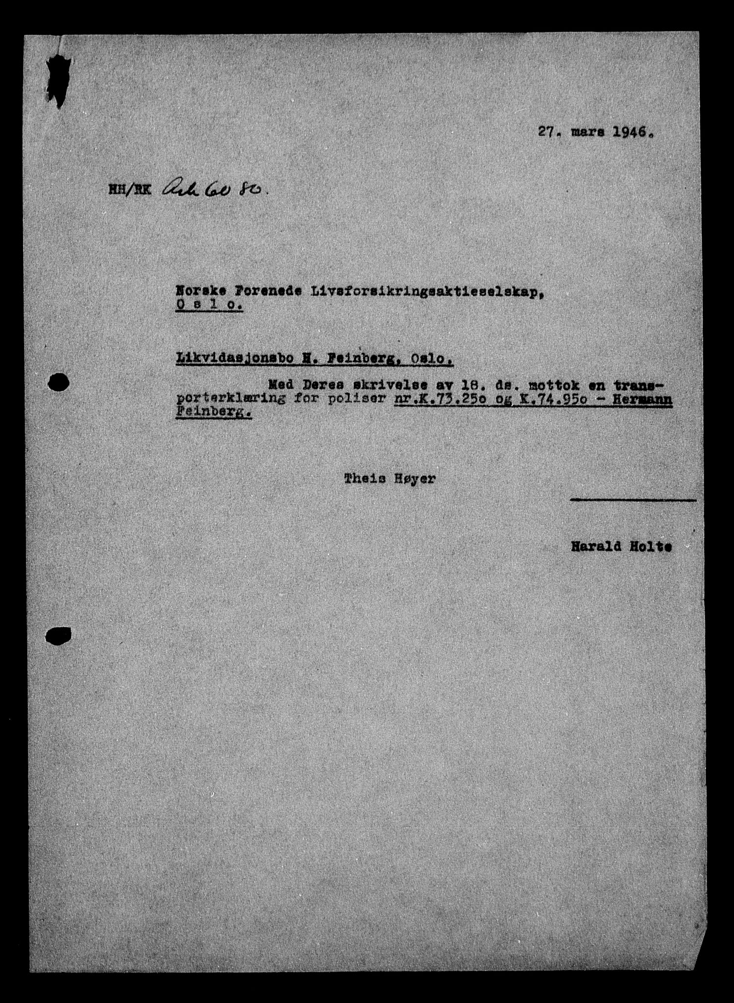 Justisdepartementet, Tilbakeføringskontoret for inndratte formuer, AV/RA-S-1564/H/Hc/Hcc/L0934: --, 1945-1947, p. 460