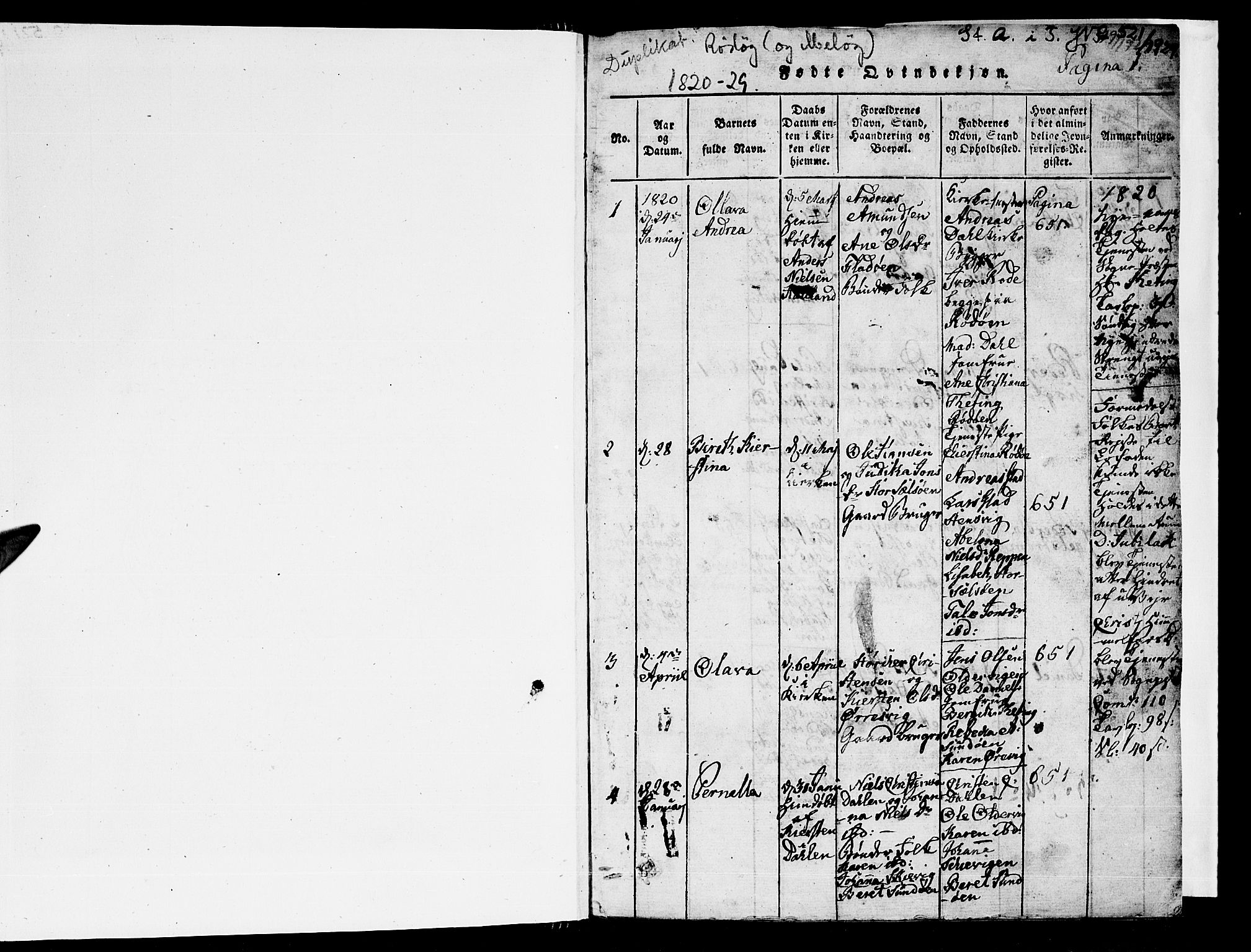 Ministerialprotokoller, klokkerbøker og fødselsregistre - Nordland, SAT/A-1459/841/L0616: Parish register (copy) no. 841C01 /1, 1820-1832, p. 0-1