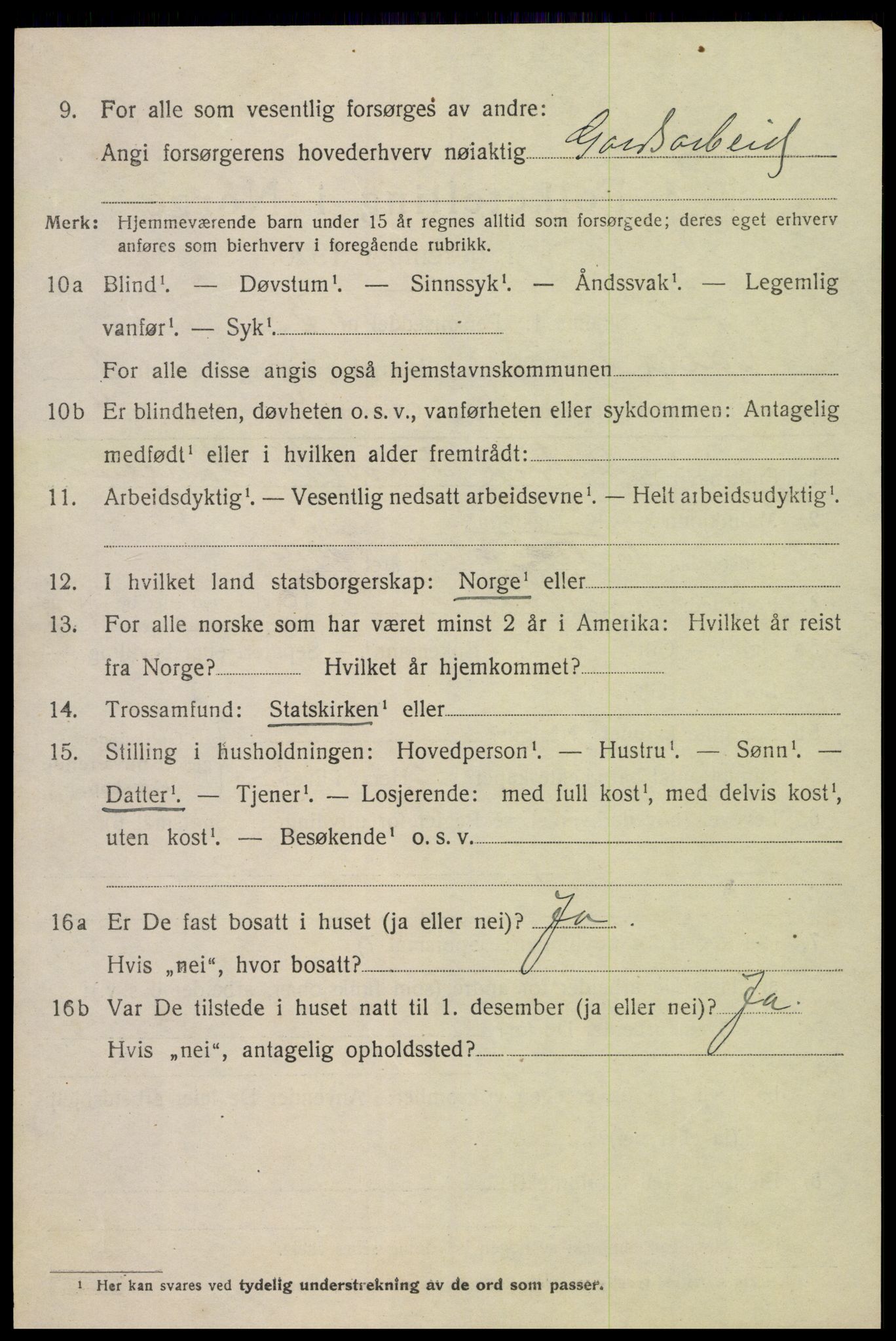 SAK, 1920 census for Valle, 1920, p. 952