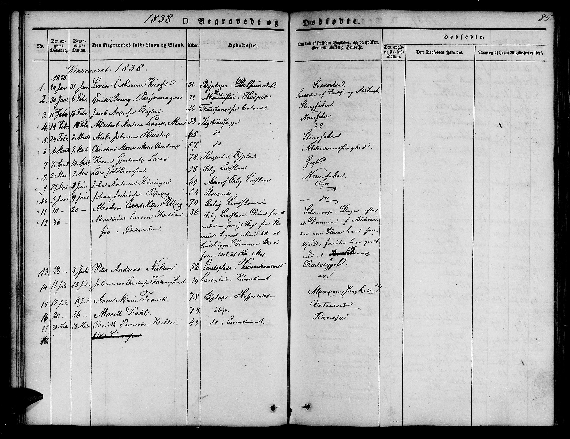 Ministerialprotokoller, klokkerbøker og fødselsregistre - Sør-Trøndelag, SAT/A-1456/623/L0468: Parish register (official) no. 623A02, 1826-1867, p. 85