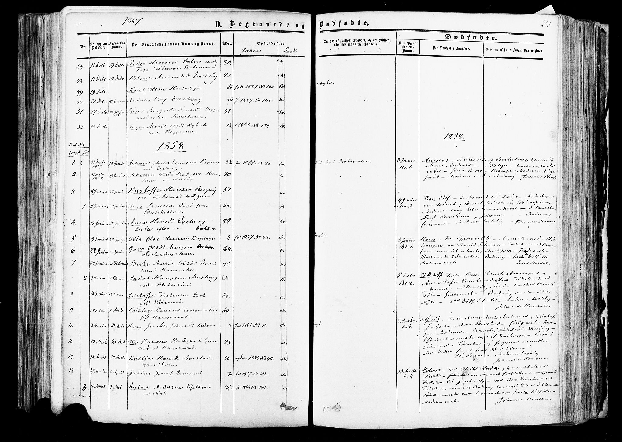 Aurskog prestekontor Kirkebøker, SAO/A-10304a/F/Fa/L0007: Parish register (official) no. I 7, 1854-1877, p. 253