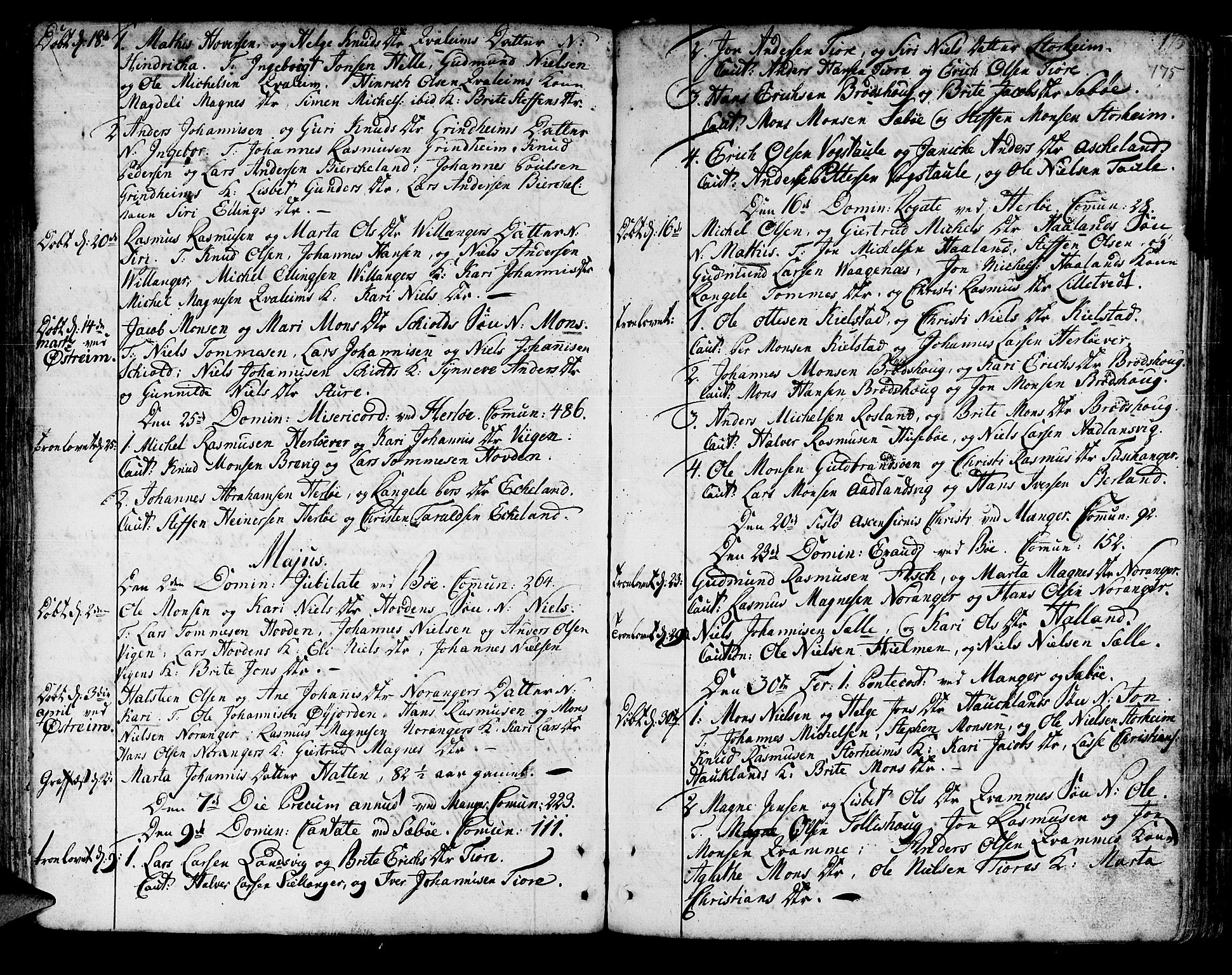 Manger sokneprestembete, SAB/A-76801/H/Haa: Parish register (official) no. A 1, 1759-1791, p. 175