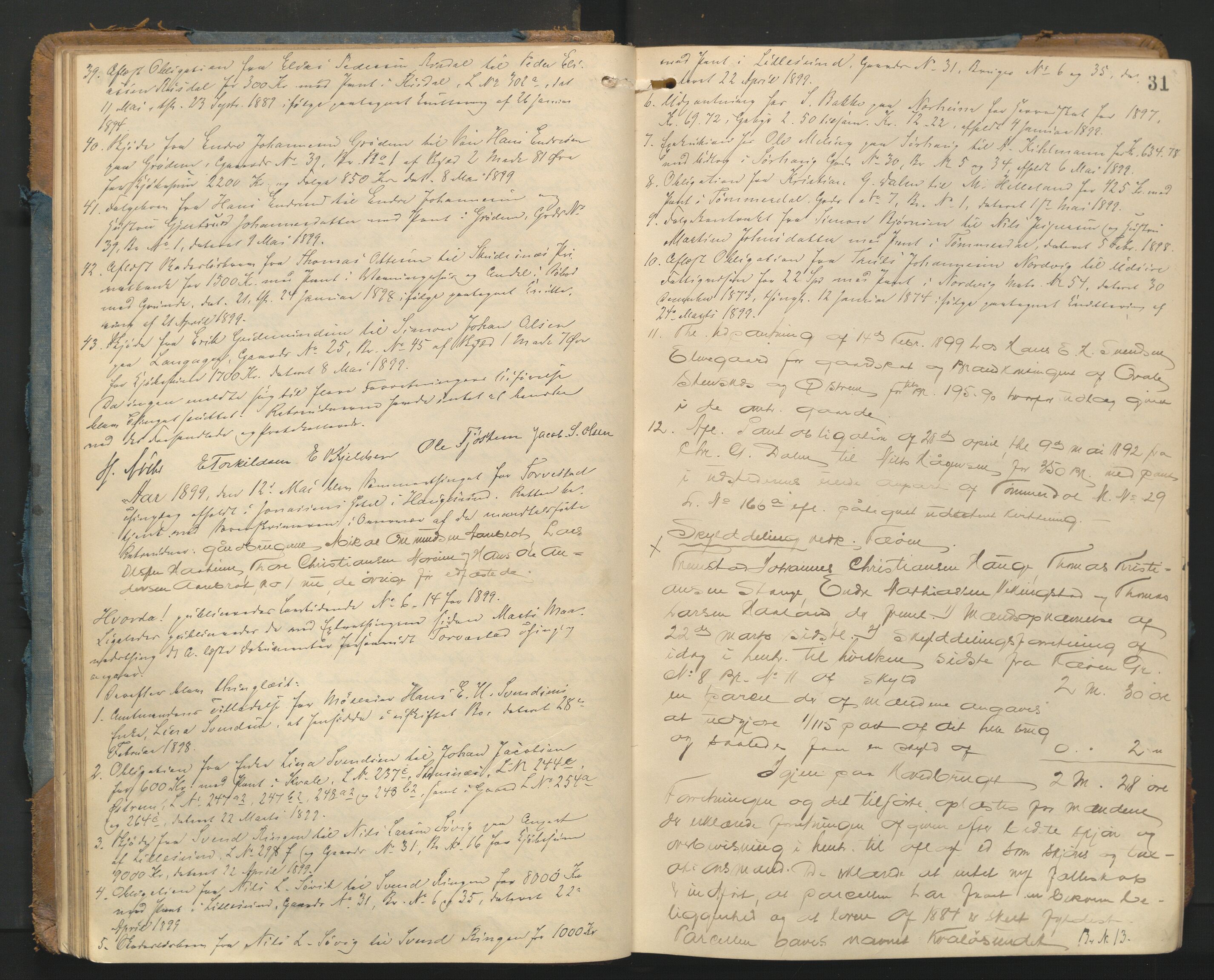 Karmsund sorenskriveri, AV/SAST-A-100311/01/I/IA/IAB/L0011: TINGBOK, 1898-1903, p. 30b-31a