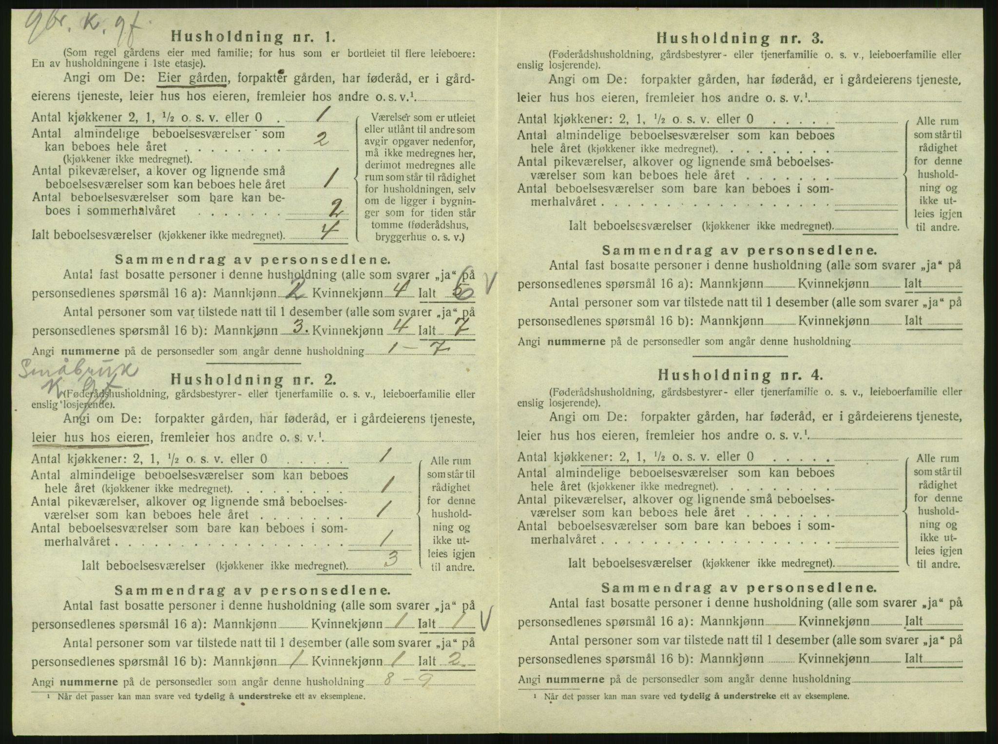 SAT, 1920 census for Hattfjelldal, 1920, p. 377