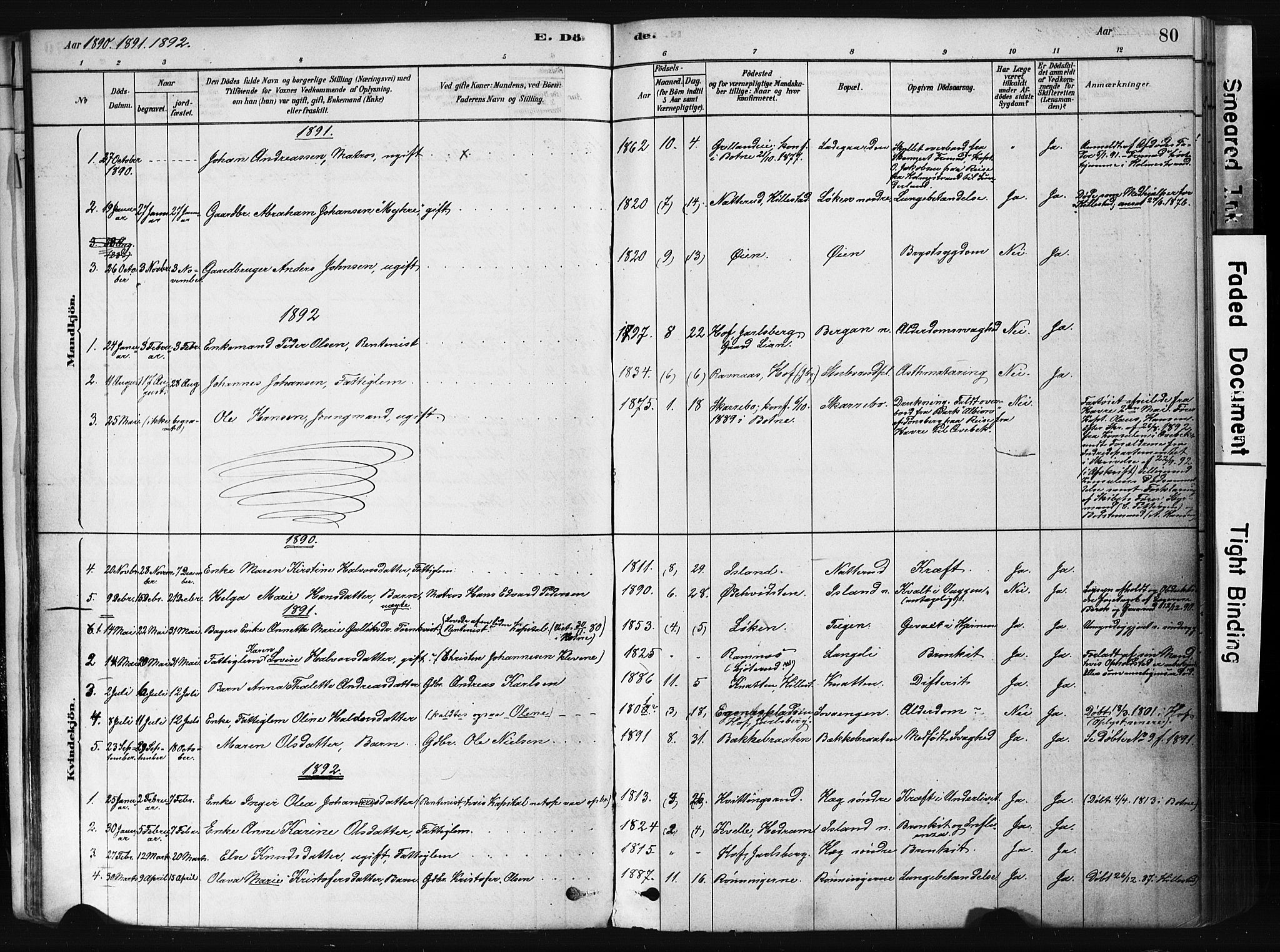Botne kirkebøker, SAKO/A-340/F/Fb/L0001: Parish register (official) no. II 1, 1878-1902, p. 80