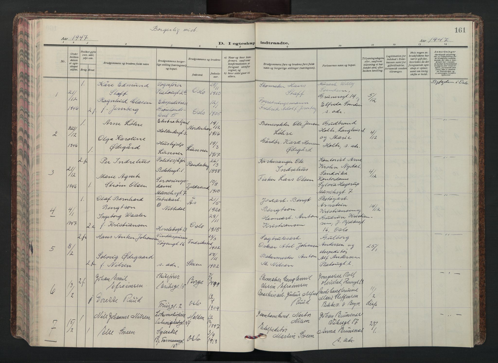 Grønland prestekontor Kirkebøker, AV/SAO-A-10848/F/Fa/L0020: Parish register (official) no. 20, 1935-1946, p. 161