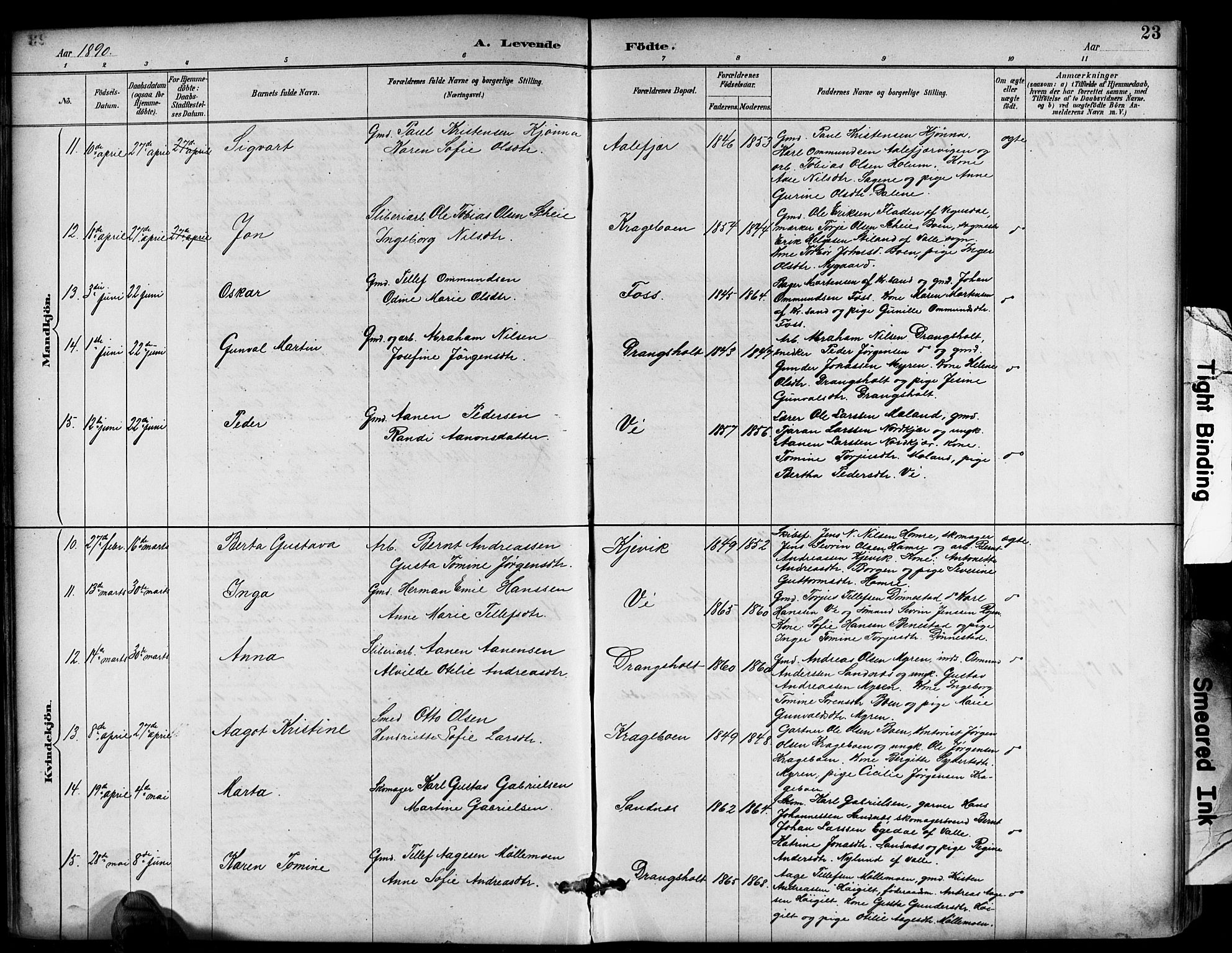 Tveit sokneprestkontor, SAK/1111-0043/F/Fb/L0004: Parish register (copy) no. B 4, 1887-1914, p. 23