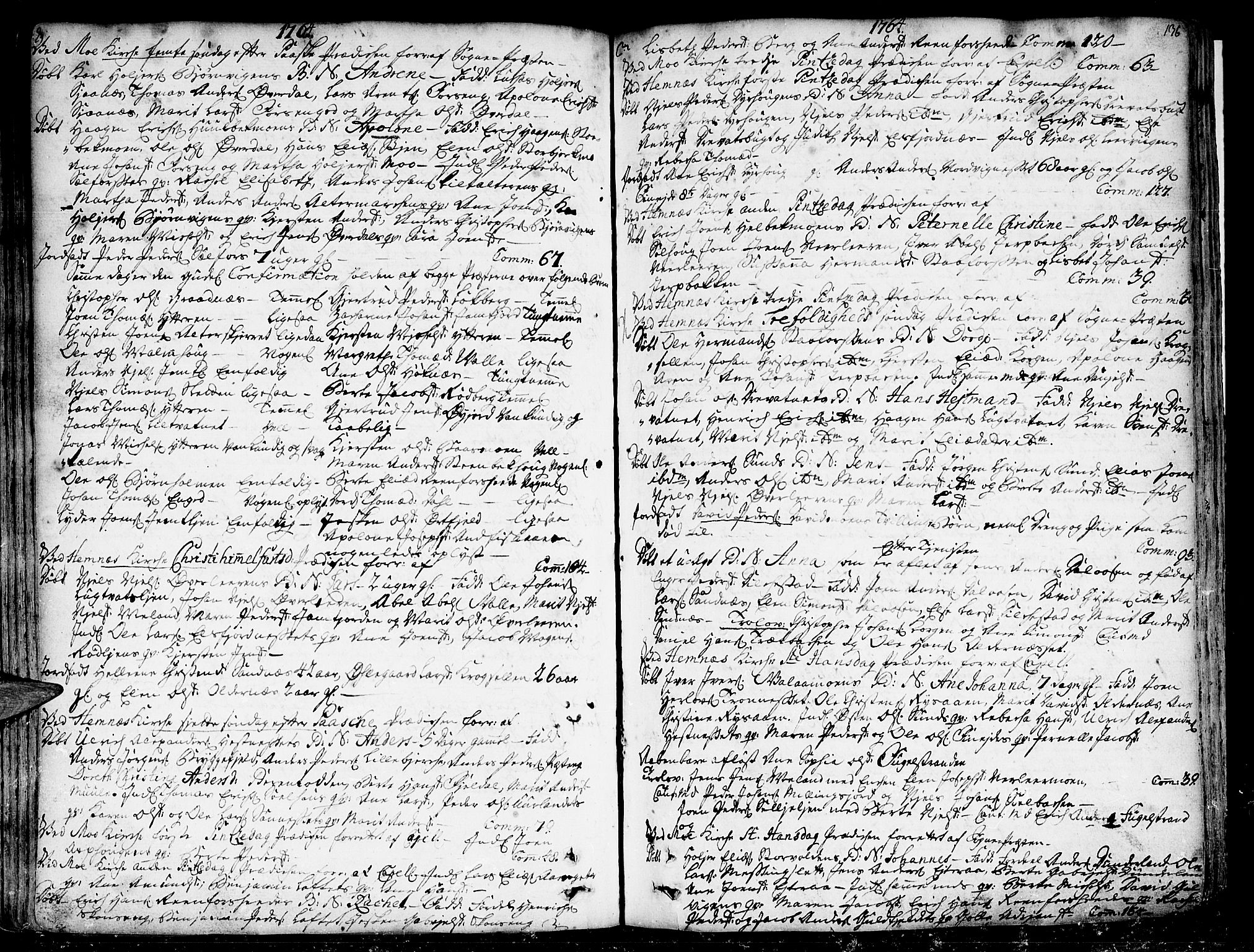 Ministerialprotokoller, klokkerbøker og fødselsregistre - Nordland, SAT/A-1459/825/L0348: Parish register (official) no. 825A04, 1752-1788, p. 136