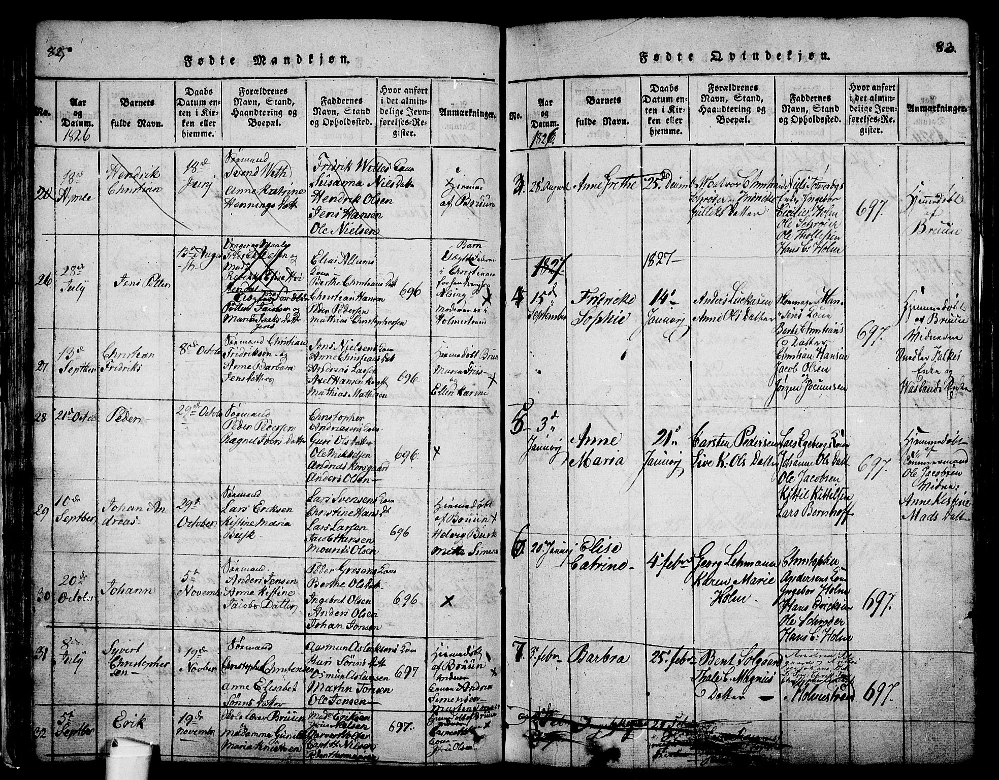 Holmestrand kirkebøker, SAKO/A-346/G/Ga/L0001: Parish register (copy) no. 1, 1814-1848, p. 82-83