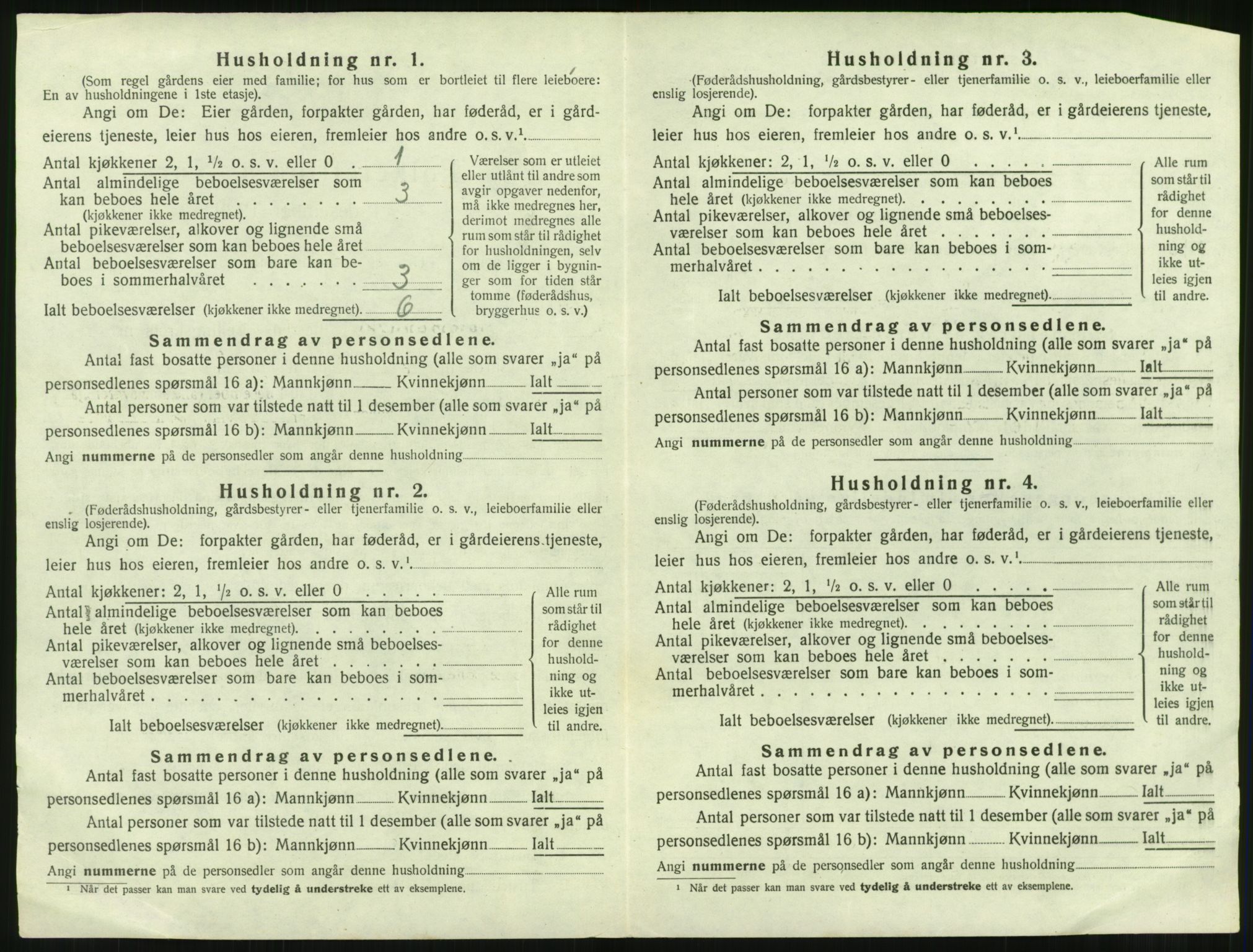 SAT, 1920 census for Straumsnes, 1920, p. 100