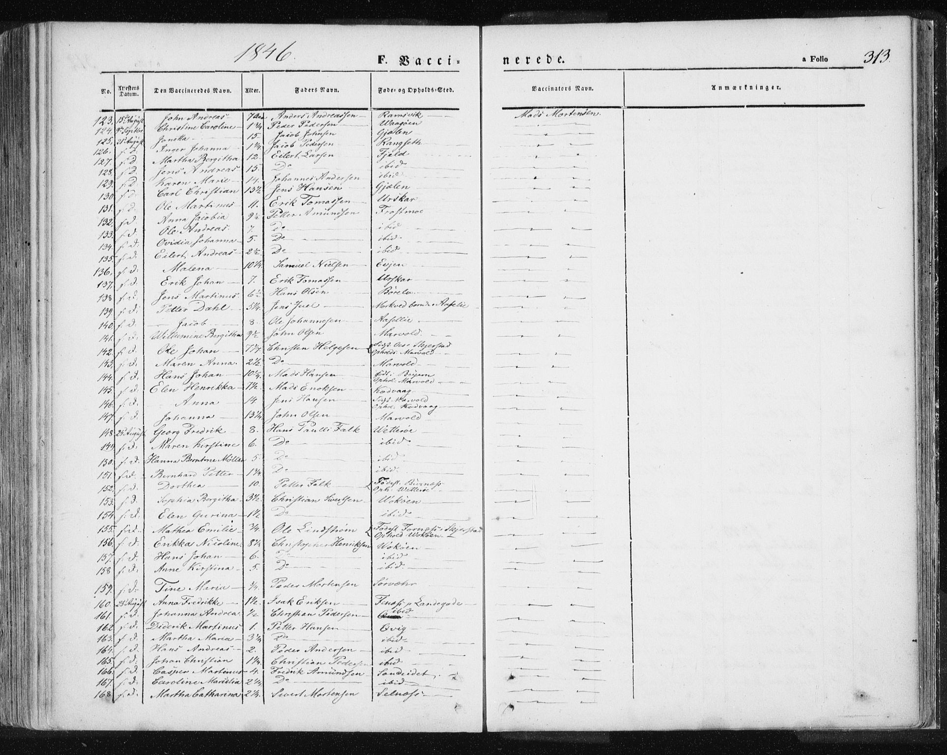Ministerialprotokoller, klokkerbøker og fødselsregistre - Nordland, SAT/A-1459/801/L0007: Parish register (official) no. 801A07, 1845-1863, p. 313