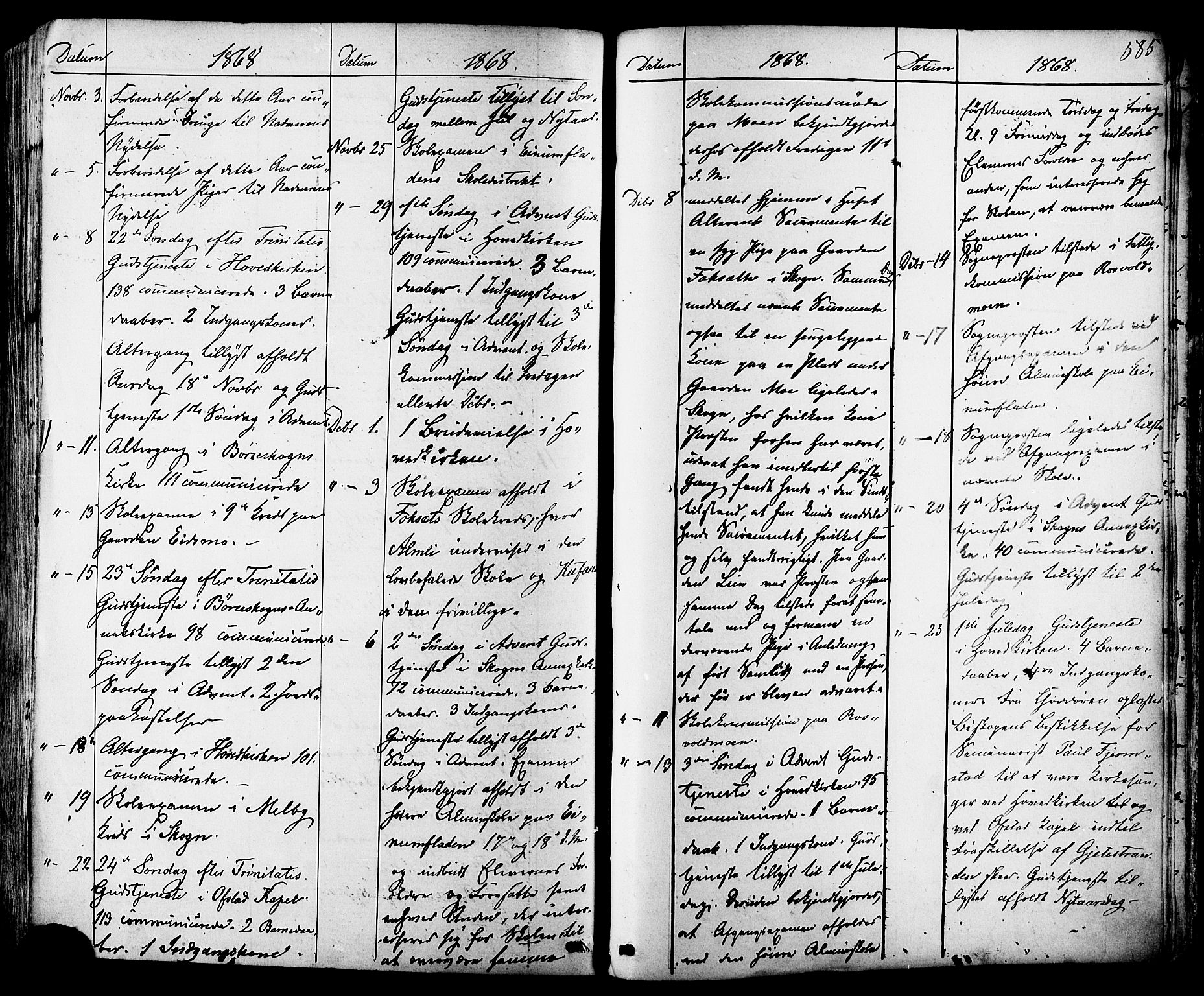 Ministerialprotokoller, klokkerbøker og fødselsregistre - Sør-Trøndelag, SAT/A-1456/665/L0772: Parish register (official) no. 665A07, 1856-1878, p. 585