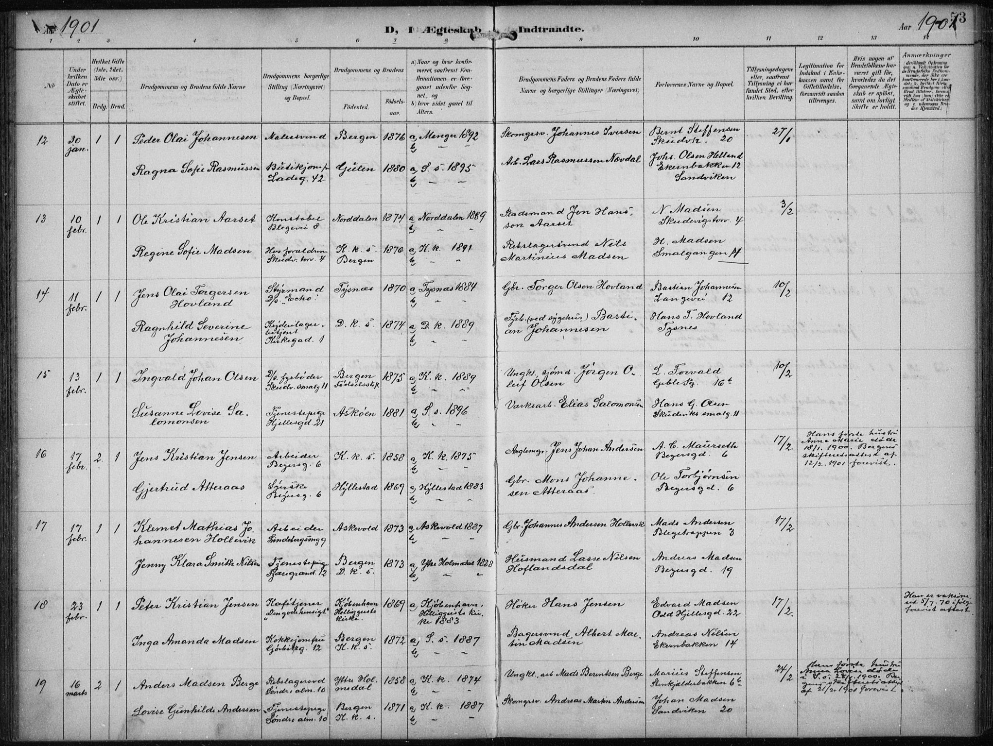 Sandviken Sokneprestembete, AV/SAB-A-77601/H/Ha/L0014: Parish register (official) no. D 1, 1896-1911, p. 53