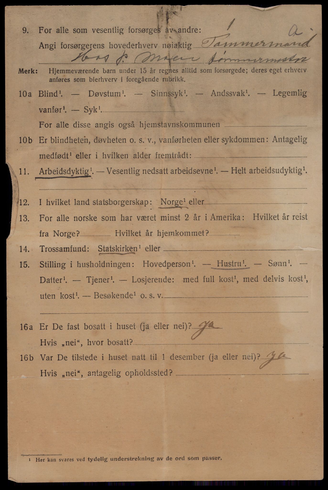 SAST, 1920 census for Stavanger, 1920, p. 53643